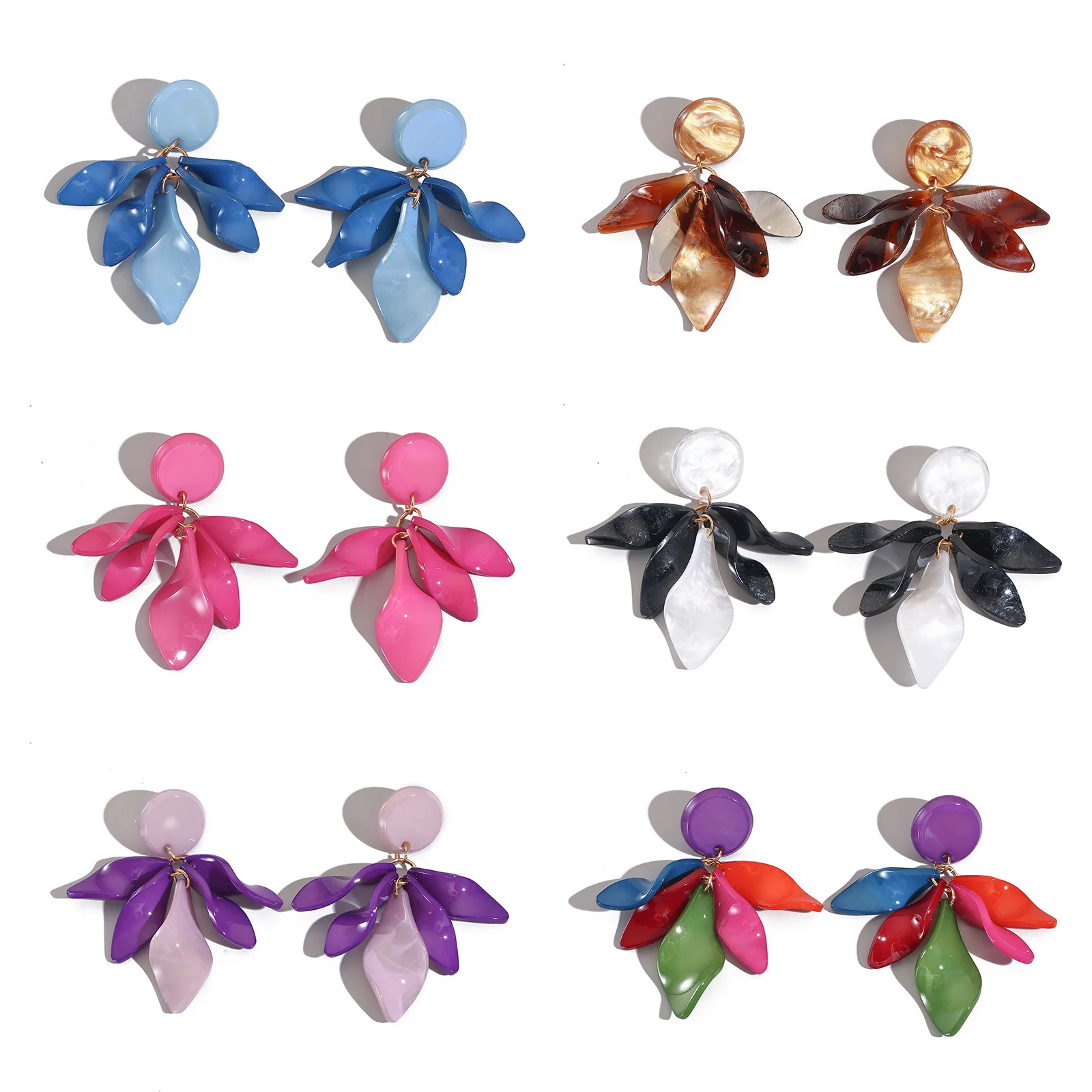 DIY accessories Cross-border explosion European and American light luxury acrylic petal earrings, color high-end exaggerated par
DIY accessories Cross-border explosion European and American light luxury acrylic petal earrings, color high-end exaggerated par