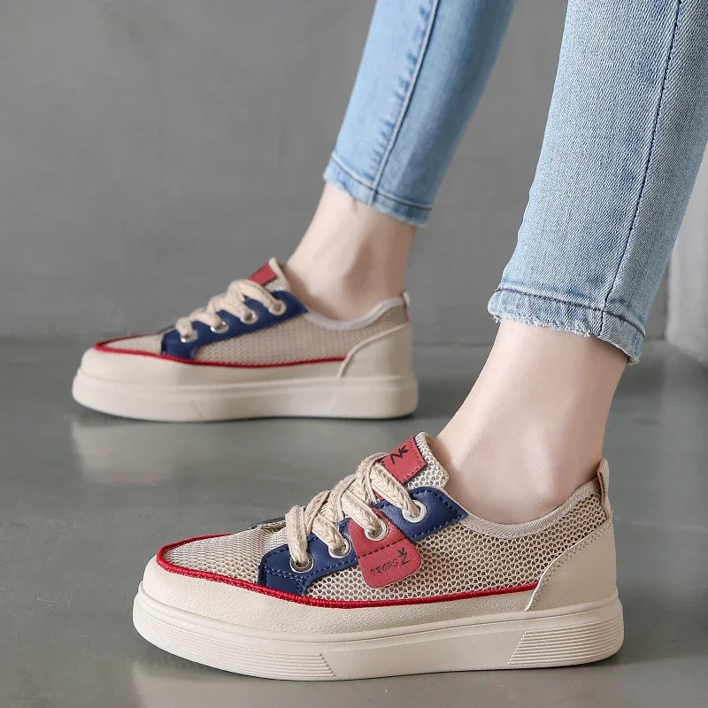 Women's Shoes 2024 Mesh Women's Vulcanize Shoes Breathable Women Sneakers Mixed Colors Lace Up Flat Platform Ladies Casual Shoes
Women's Shoes 2024 Mesh Women's Vulcanize Shoes Breathable Women Sneakers Mixed Colors Lace Up Flat Platform Ladies Casual Shoes