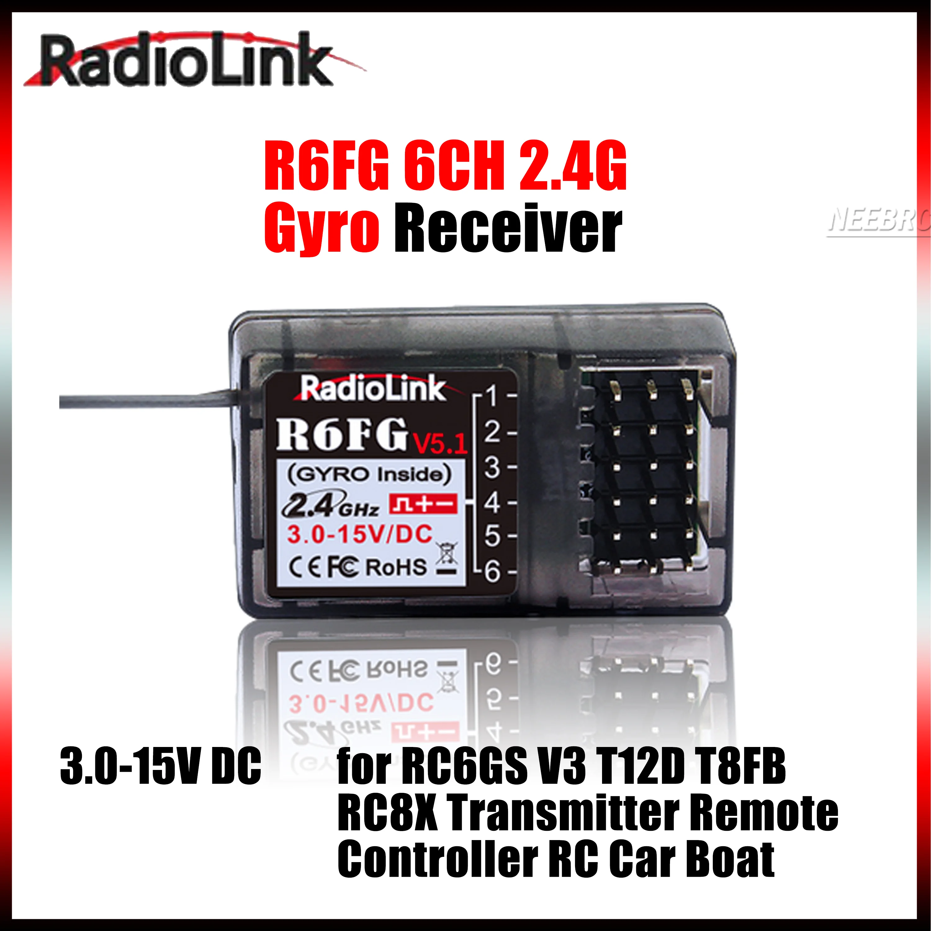 RadioLink 6CH R6FG V5.1 Gyro 2,4G приемник радиосистемы для RC6GS V3 T12D T8FB RC8X передатчик пульт дистанционного управления RC автомобиль лодка
RadioLink 6CH R6FG V5.1 Gyro 2,4G приемник радиосистемы для RC6GS V3 T12D T8FB RC8X передатчик пульт дистанционного управления RC автомобиль лодка