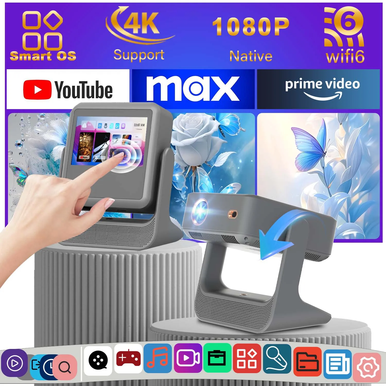 Portable Football Match Projector Full Auto Projection WiFi6 BT5.0 3.5mm Audio Jack Home Outdoor Office
Portable Football Match Projector Full Auto Projection WiFi6 BT5.0 3.5mm Audio Jack Home Outdoor Office