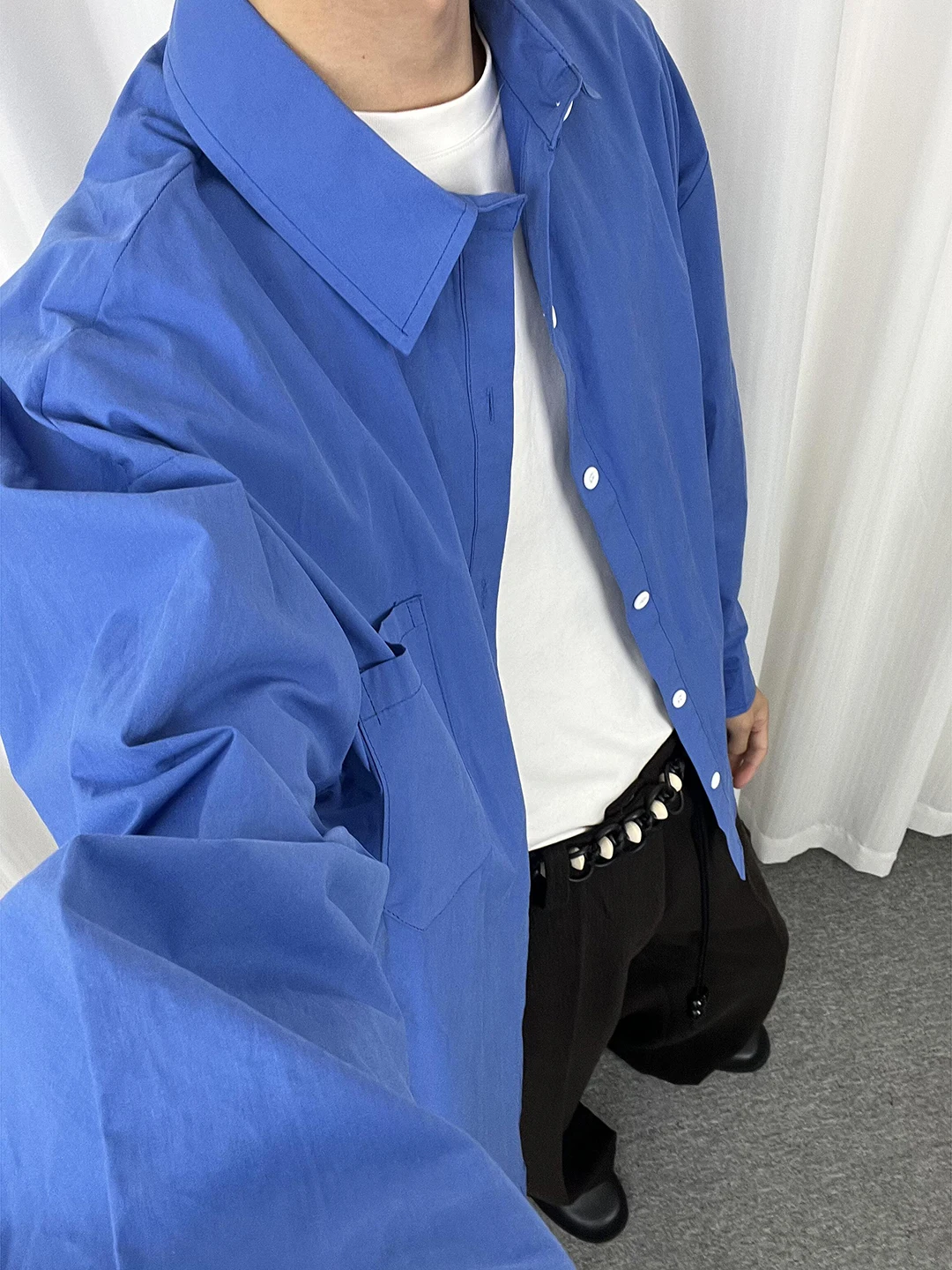 Cleanfit Blue Long Sve irt Men's Sli Haome High-End Feeling irt Jaet Early Autumn eat Looking Top
Cleanfit Blue Long Sve irt Men's Sli Haome High-End Feeling irt Jaet Early Autumn eat Looking Top
