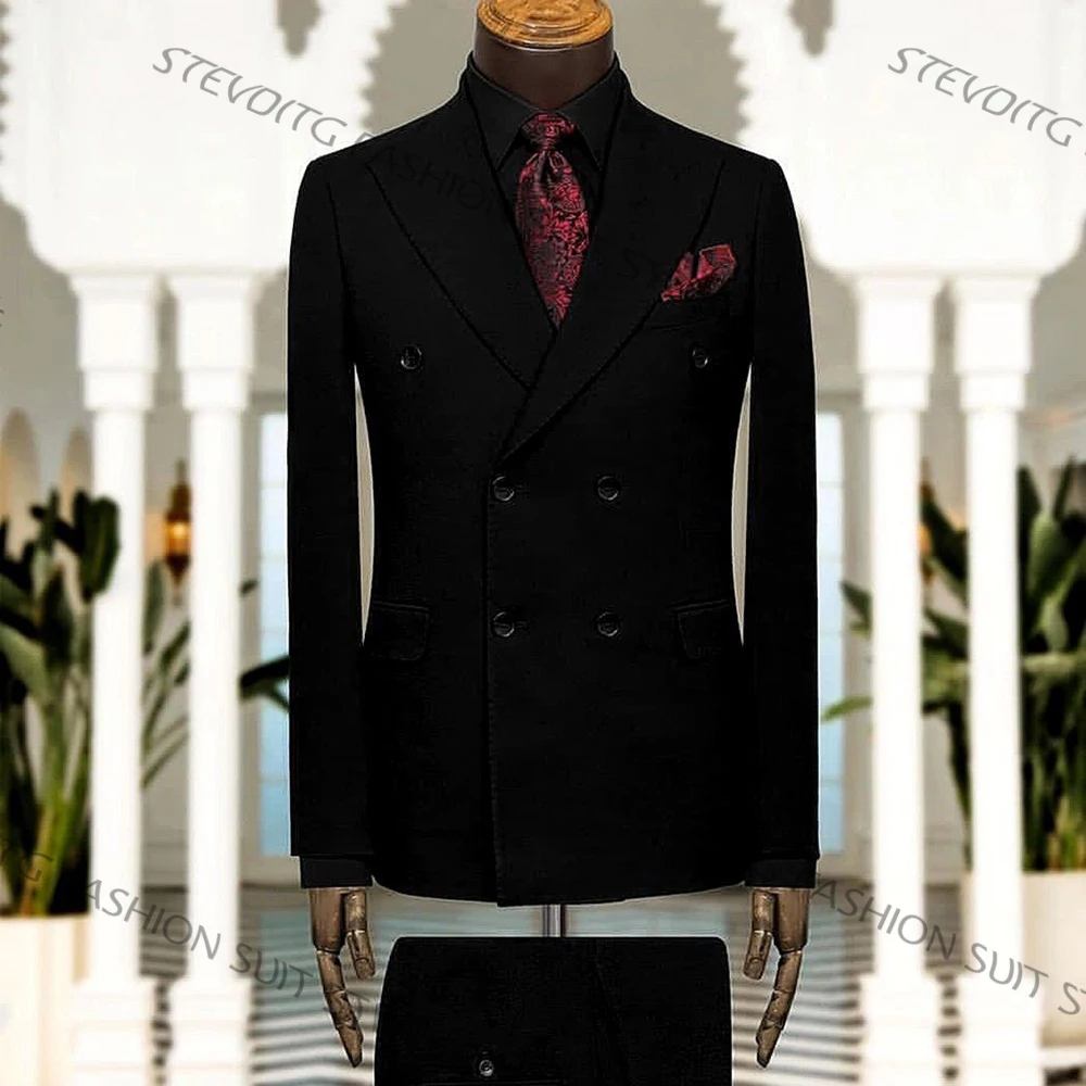 Мужской костюм Slim Fit черного цвета, двубортный, с острыми лацканами (пиджак + брюки), для торжественных мероприятий, бизнеса, свадеб, смокинг для жениха
Мужской костюм Slim Fit черного цвета, двубортный, с острыми лацканами (пиджак + брюки), для торжественных мероприятий, бизнеса, свадеб, смокинг для жениха