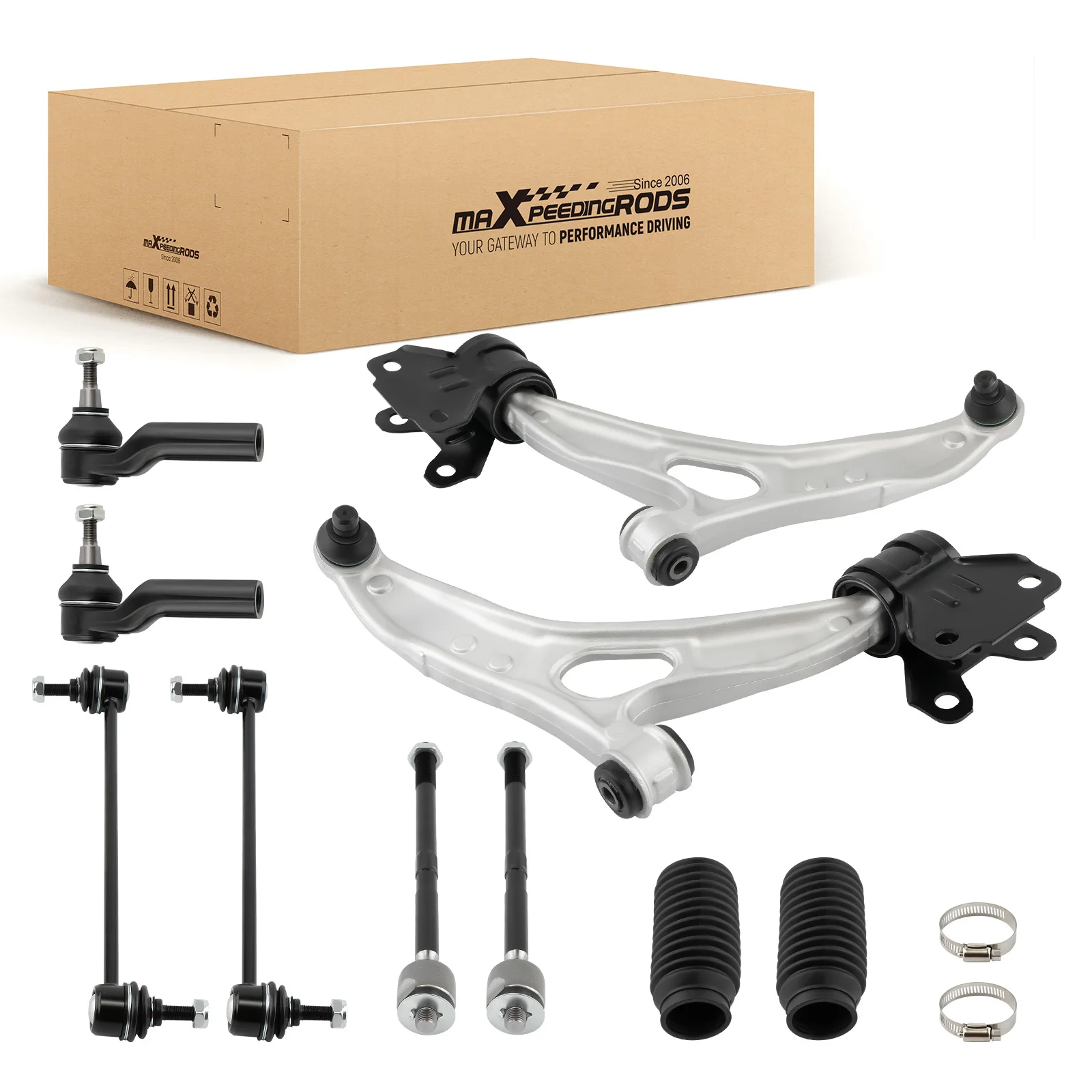 MaXpeedingrods Suspension 12x Front Control Arms Ball Joints Tie Rods End Kit for Ford Focus/C-MAX 2012-2018
MaXpeedingrods Suspension 12x Front Control Arms Ball Joints Tie Rods End Kit for Ford Focus/C-MAX 2012-2018