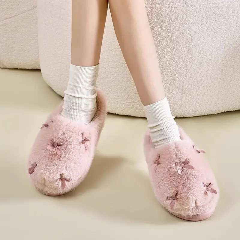 Women's Warm Anti Slip Plush Cotton Shoes Ins Style Korean Cute Sweet Princess Bow For Outdoor Home Wear Thickened Comfortable
Women's Warm Anti Slip Plush Cotton Shoes Ins Style Korean Cute Sweet Princess Bow For Outdoor Home Wear Thickened Comfortable