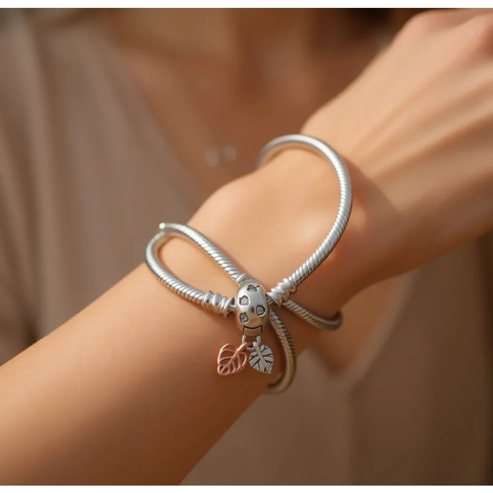 Браслет-цепочка из стерлингового серебра 925 пробы с подвеской в виде счастливого листочка для женщин и подростков
Браслет-цепочка из стерлингового серебра 925 пробы с подвеской в виде счастливого листочка для женщин и подростков