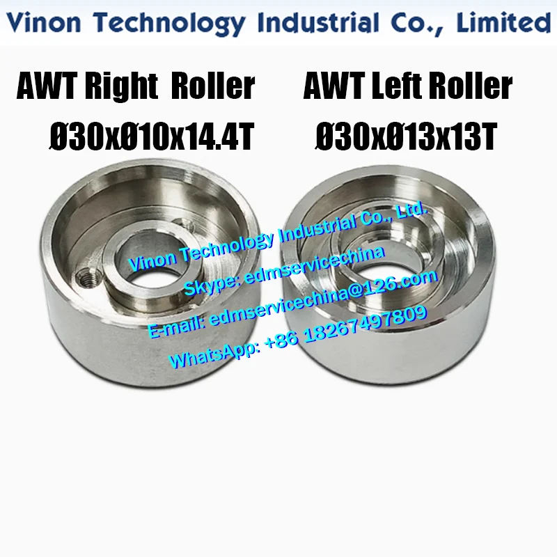 Sodic k AWT Roller Right Roller Ø30xØ10x14.4T, Left Roller Ø30xØ13x13T. Automatic threading stainless steel wire clamping roller
Sodic k AWT Roller Right Roller Ø30xØ10x14.4T, Left Roller Ø30xØ13x13T. Automatic threading stainless steel wire clamping roller