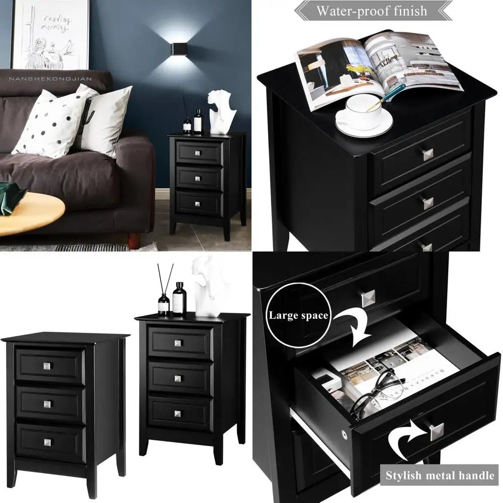 Upgraded Wooden Black Nightstands, Stylish Bedside Tables for Small Spaces, Dorms, Kids' Rooms, Living Rooms
Upgraded Wooden Black Nightstands, Stylish Bedside Tables for Small Spaces, Dorms, Kids' Rooms, Living Rooms