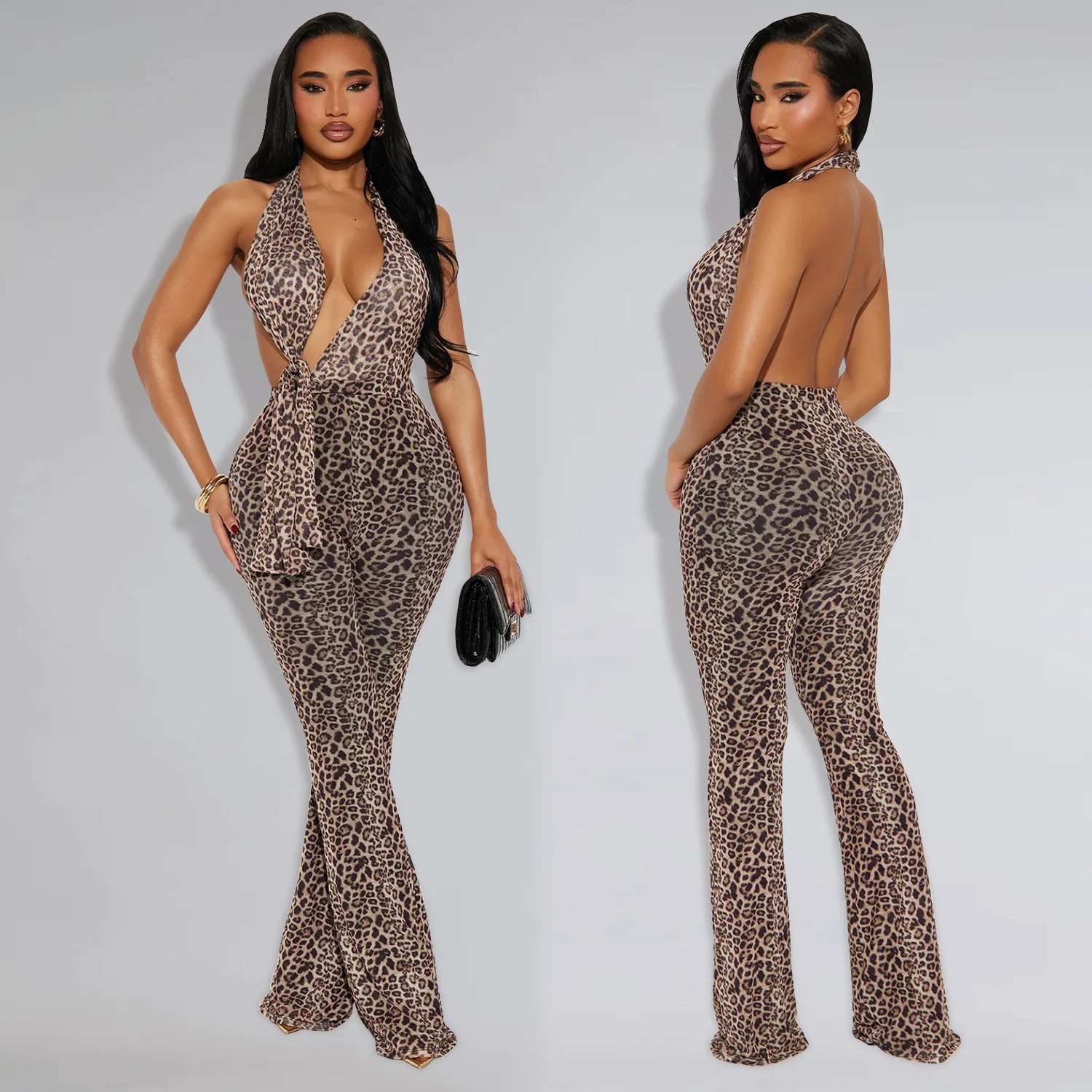 2025 Women's Fashionable and Sexy Hot Girl Hanging Neck Tie Tight Print Leopard Print Backless Hip Lifting Jumpsuit
2025 Women's Fashionable and Sexy Hot Girl Hanging Neck Tie Tight Print Leopard Print Backless Hip Lifting Jumpsuit