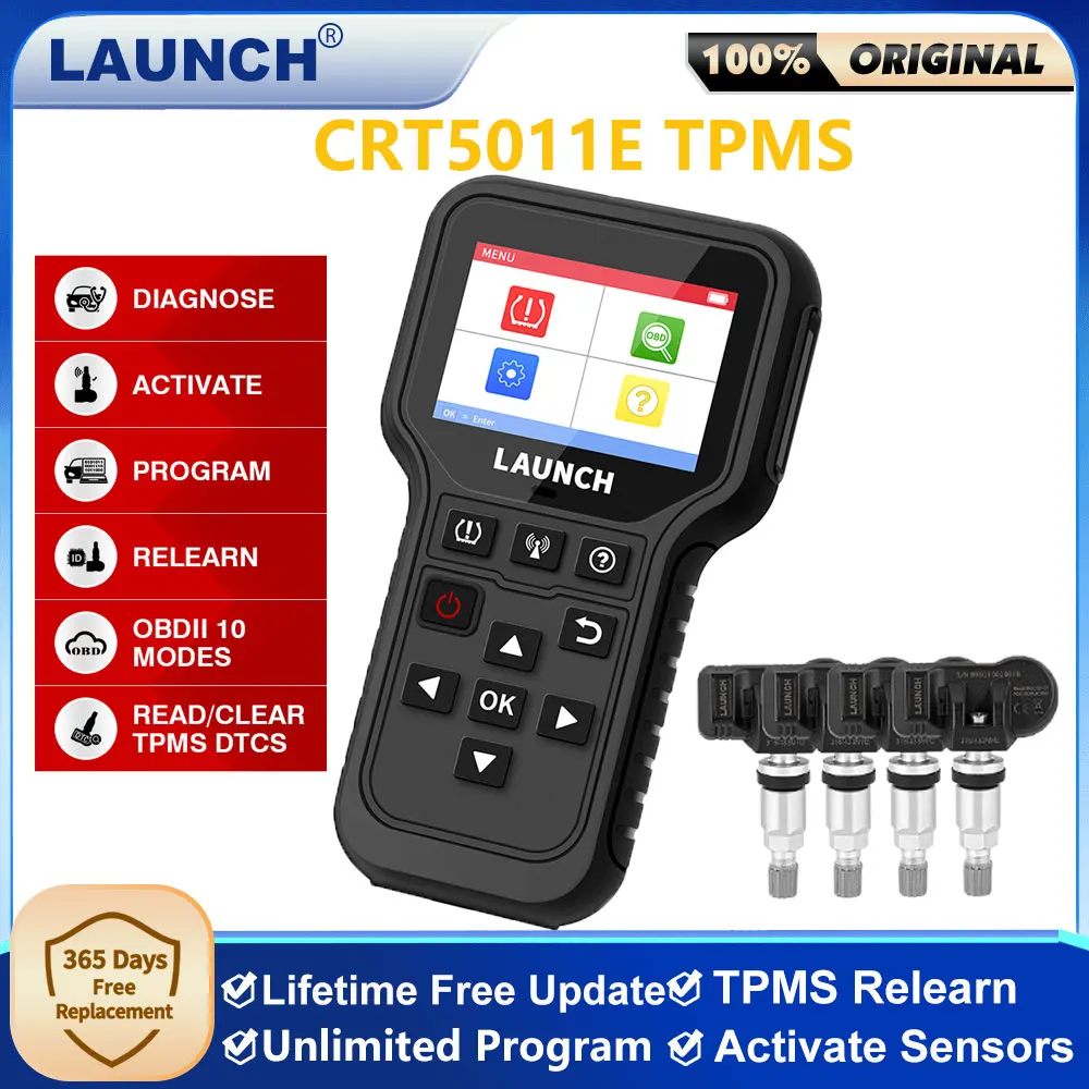 LAUNCH X431 CRT5011E TPMS Diagnostic tools Tire Pressure Sensor Program Relearn Activation Sensor 315/433MHz RF-Sensor Optional
LAUNCH X431 CRT5011E TPMS Diagnostic tools Tire Pressure Sensor Program Relearn Activation Sensor 315/433MHz RF-Sensor Optional