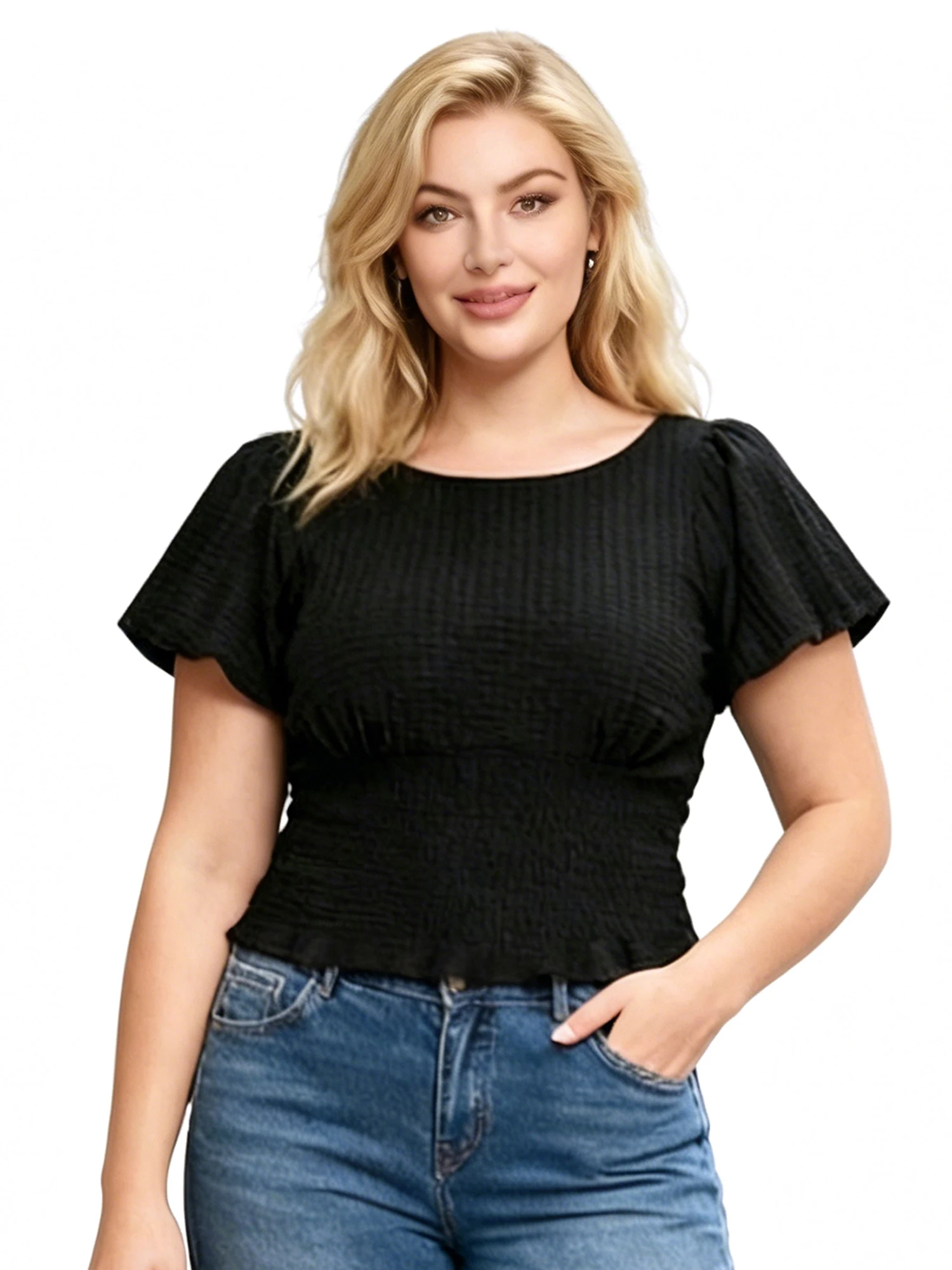 Women T-shirt Crew Neck Short Sleeve Pleated Solid Summer Tops for Casual Daily
Women T-shirt Crew Neck Short Sleeve Pleated Solid Summer Tops for Casual Daily