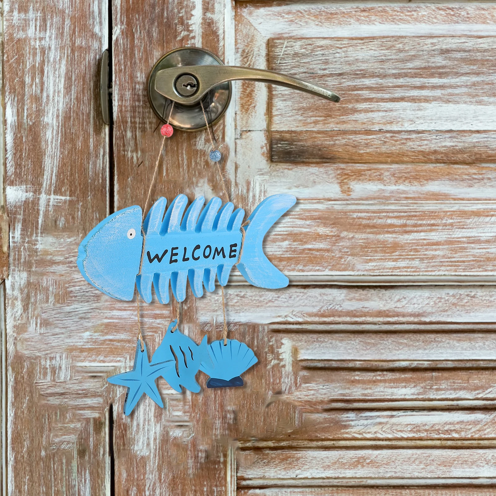 2pcs Fishbone Welcome Sign Wooden Boards Wall Hanging Home Decor Door Store Gifts Mediterranean Style
2pcs Fishbone Welcome Sign Wooden Boards Wall Hanging Home Decor Door Store Gifts Mediterranean Style