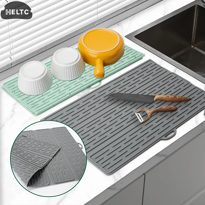1PCS Silicone Dish Drying Mat For Kitchen Counter, Collapsible Large Dish Drainer Mat, Drying Mat, Non-Slip Silicone Sink Mat
1PCS Silicone Dish Drying Mat For Kitchen Counter, Collapsible Large Dish Drainer Mat, Drying Mat, Non-Slip Silicone Sink Mat