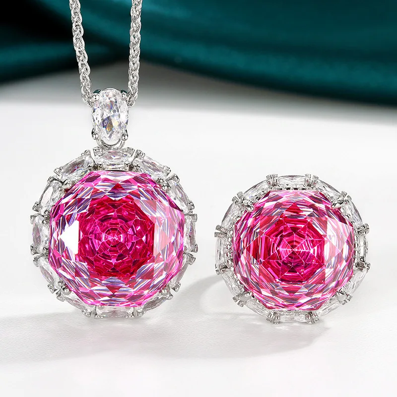 Jewelry set with gold-plated rose cut dragon fruit color, elegant and light luxury style for women18-16m
Jewelry set with gold-plated rose cut dragon fruit color, elegant and light luxury style for women18-16m