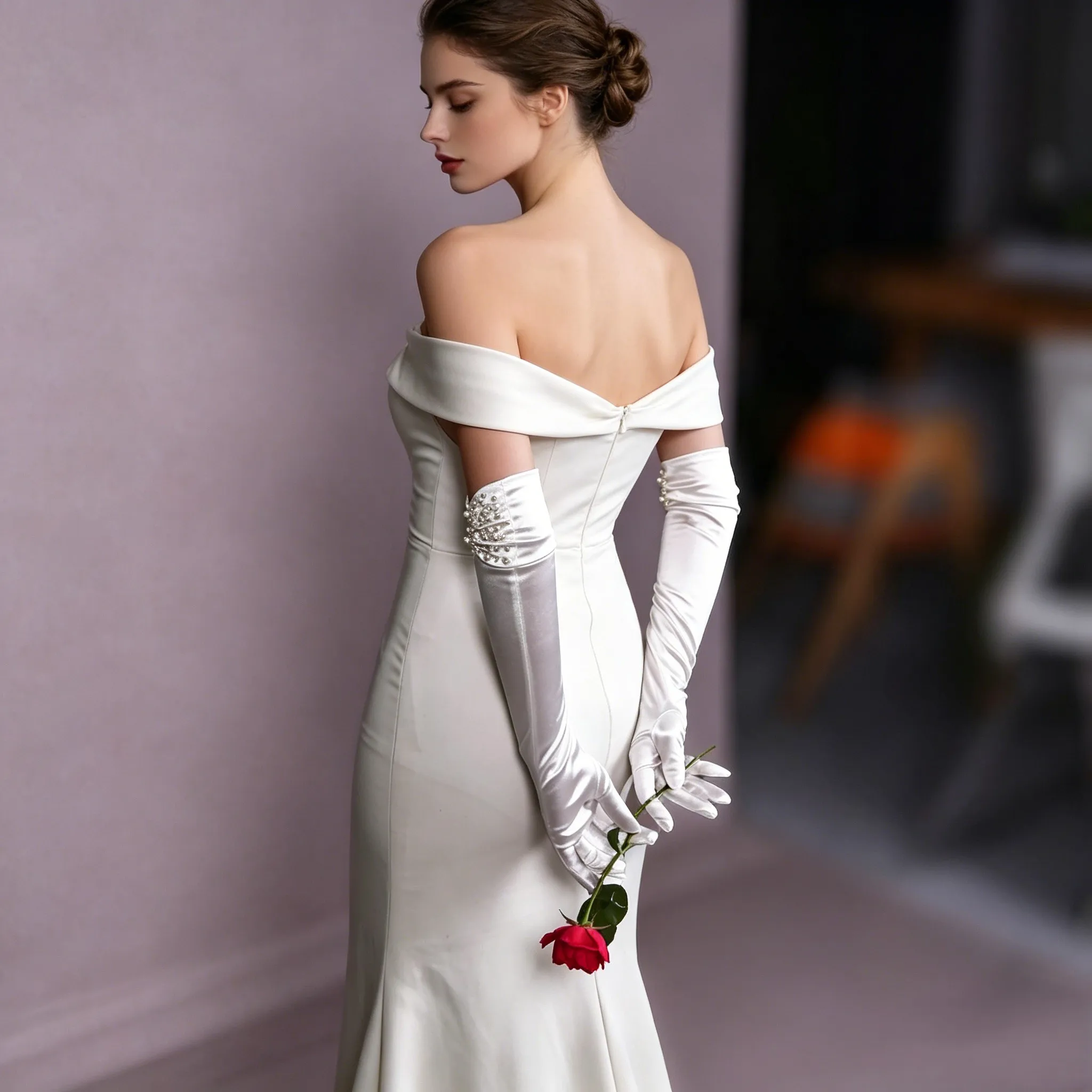 Satin Long Bridal Gloves With Pearl Beading Elegant Wedding Party Prom Accessories Ladies Formal Evening Dress Gloves GM37
Satin Long Bridal Gloves With Pearl Beading Elegant Wedding Party Prom Accessories Ladies Formal Evening Dress Gloves GM37
