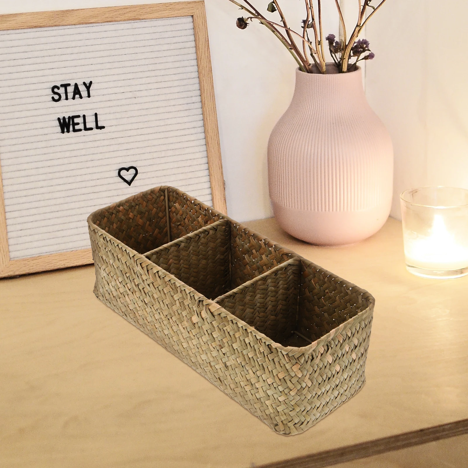 Seaweed Woven Storage Box 3 Compartments Natural Home Office Organizer Baskets Handmade For Stationery Sundries
Seaweed Woven Storage Box 3 Compartments Natural Home Office Organizer Baskets Handmade For Stationery Sundries