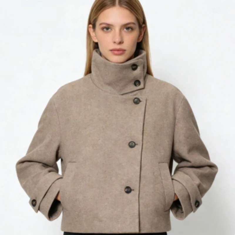 Autumn new women's clothing European and American French design sense fashionable versatile stand-up collar women's jacket
Autumn new women's clothing European and American French design sense fashionable versatile stand-up collar women's jacket