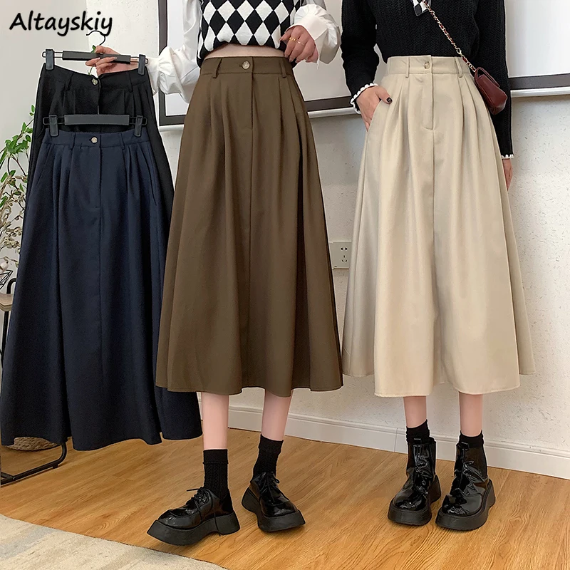 Women Skirts A-line High Waist Casual Faldas All-match Корейская Мода Trendy Midi Temper Юбка Миди Y2k Tender Vintage Design
Women Skirts A-line High Waist Casual Faldas All-match Корейская Мода Trendy Midi Temper Юбка Миди Y2k Tender Vintage Design