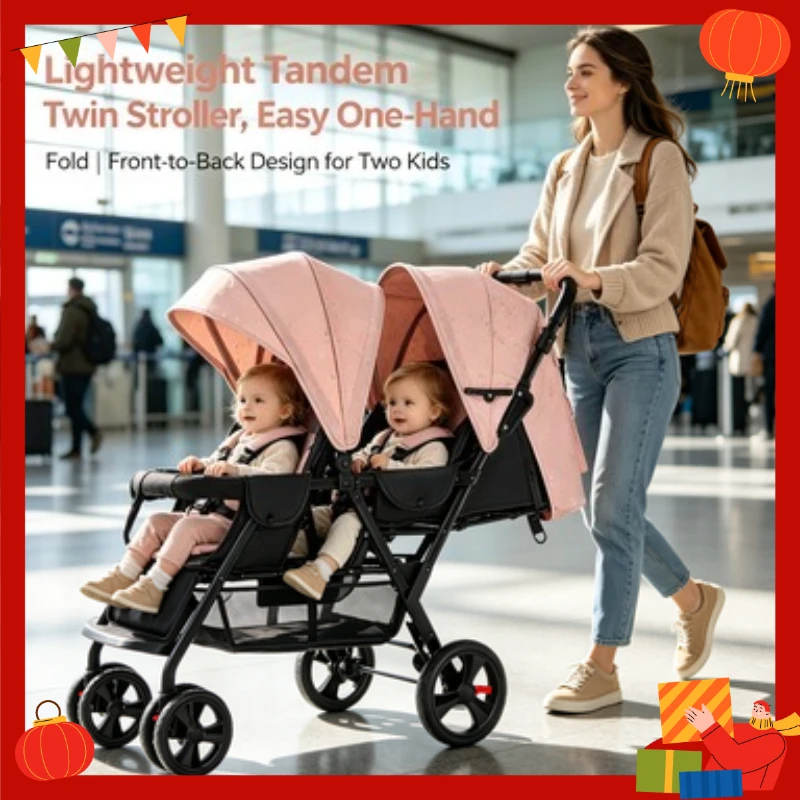 Tandem Twin Stroller – Lightweight Foldable Sit Lie for Newborn Toddler Perfect for Growing Siblings
Tandem Twin Stroller – Lightweight Foldable Sit Lie for Newborn Toddler Perfect for Growing Siblings