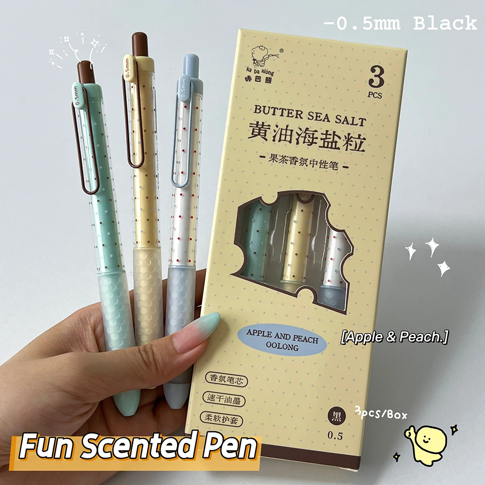 3Pcs Fun Scented Gel Pen Set 0.5mm Simple Polka Dot Quick-Dry Pen Creative Black Pen For Study & Office Use
3Pcs Fun Scented Gel Pen Set 0.5mm Simple Polka Dot Quick-Dry Pen Creative Black Pen For Study & Office Use