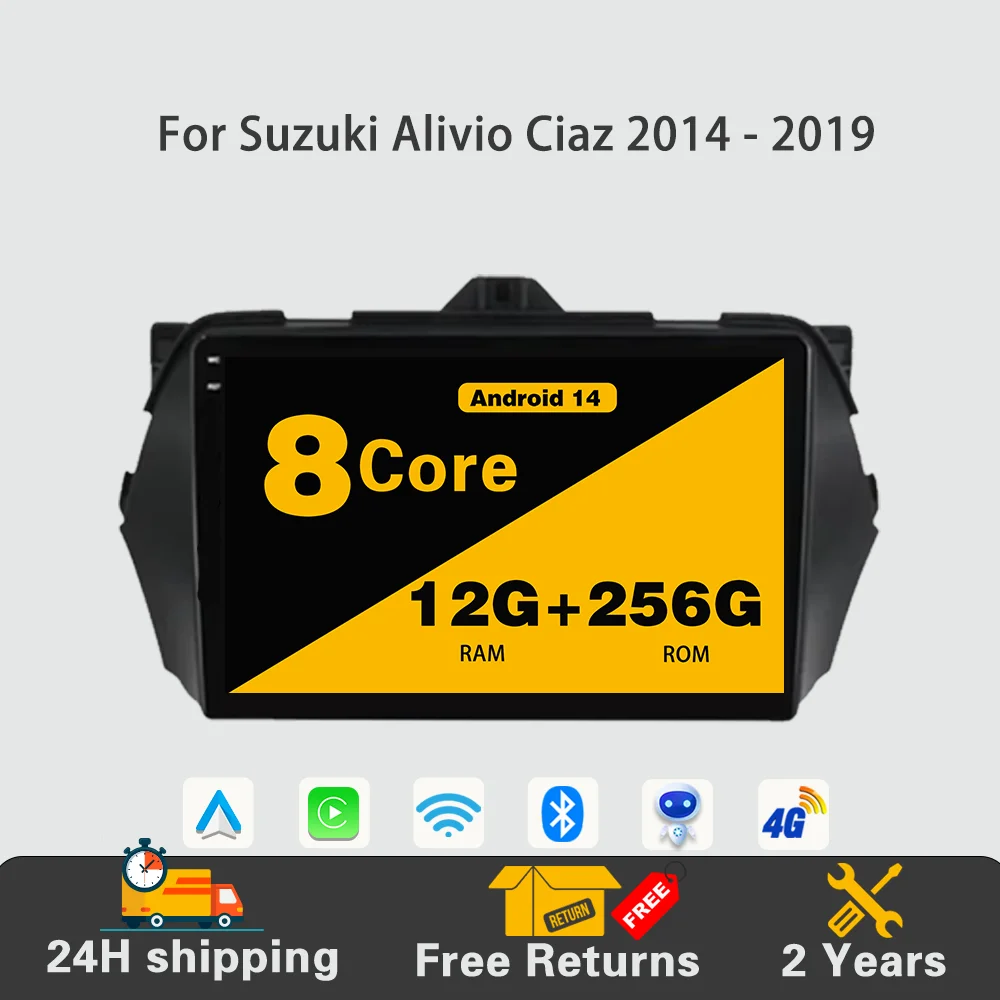 Android 14 Car Radio Multimedia Player Stereo Navigation GPS 4G WIFI Built-in Carplay QLED BT For Suzuki Alivio Ciaz 2014 - 2019
Android 14 Car Radio Multimedia Player Stereo Navigation GPS 4G WIFI Built-in Carplay QLED BT For Suzuki Alivio Ciaz 2014 - 2019