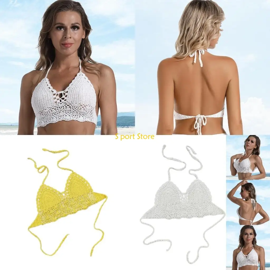 U2JB Crochet Beach Wear Top for Women, Handmade Crochet Halterneck Crop Top Adjustable Back Tie
U2JB Crochet Beach Wear Top for Women, Handmade Crochet Halterneck Crop Top Adjustable Back Tie