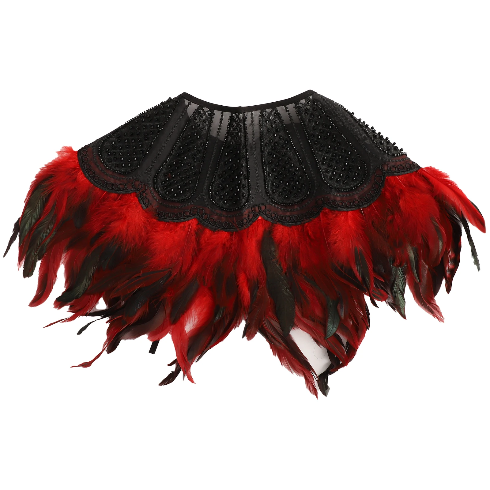 Masquerade Gothic Punk Feather Cape Self-tied Feather Shoulder Wraps Feather Shrug Shawl for Adult Halloween Photography Props
Masquerade Gothic Punk Feather Cape Self-tied Feather Shoulder Wraps Feather Shrug Shawl for Adult Halloween Photography Props