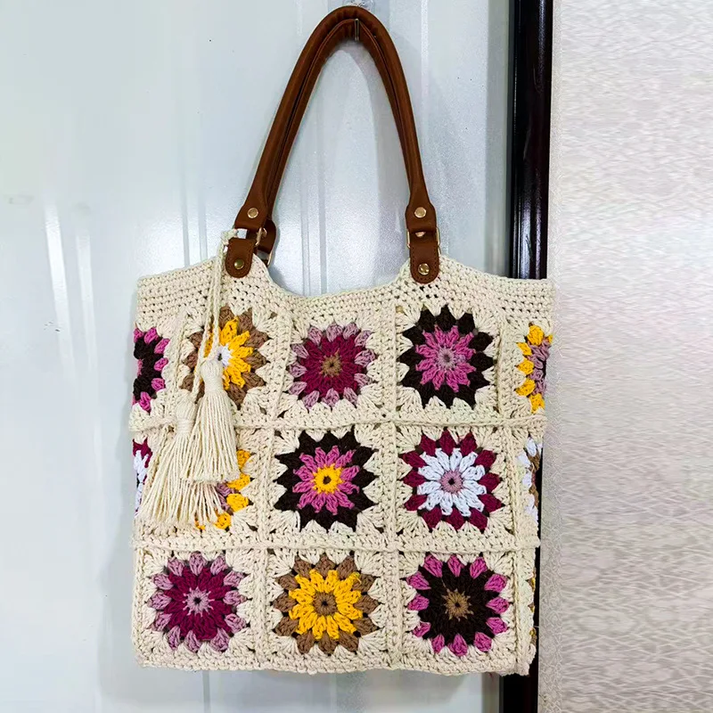 Beach Vacation Style Large Capacity Cotton Thread Woven Tote Bag Women's Summer Handbag Shoulder Bag Handheld Bag Commuting
Beach Vacation Style Large Capacity Cotton Thread Woven Tote Bag Women's Summer Handbag Shoulder Bag Handheld Bag Commuting