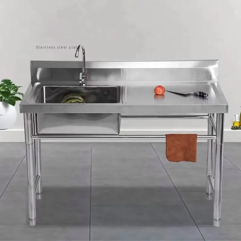 Basin Commercial Integrated Stainless Washing Steel Dishwashing Kitchen Thickened Sinks Countertop Sink with Bracket Single Slot
Basin Commercial Integrated Stainless Washing Steel Dishwashing Kitchen Thickened Sinks Countertop Sink with Bracket Single Slot