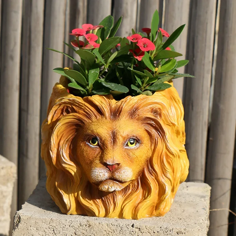 3D Lion Flower Pot Animal Planter Resin Craft Vase Home Decoration Clay Plaster Flowerpot Home Desktop Decor Ornament
3D Lion Flower Pot Animal Planter Resin Craft Vase Home Decoration Clay Plaster Flowerpot Home Desktop Decor Ornament