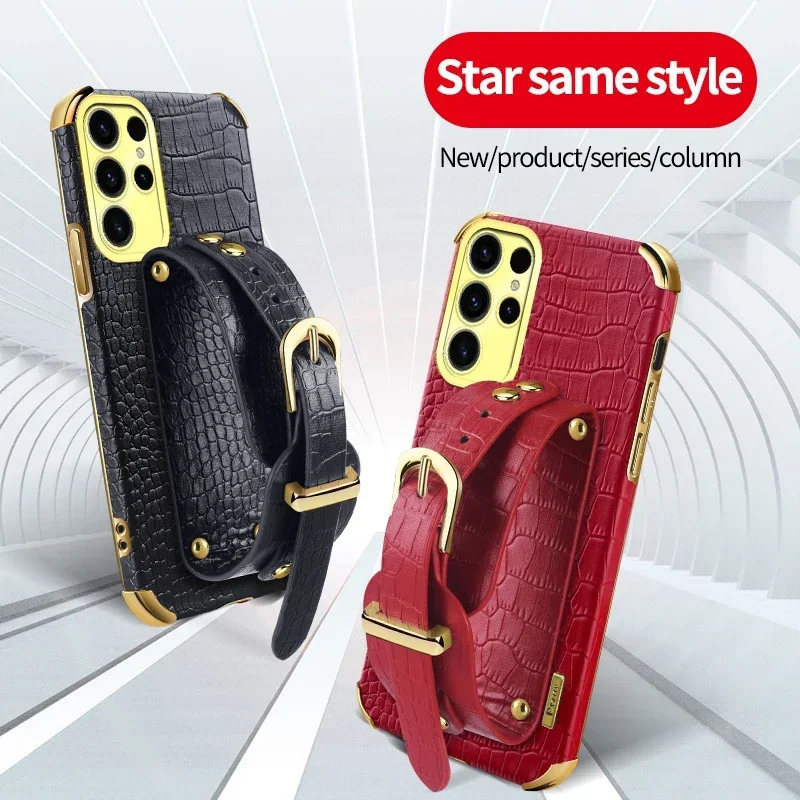 Crocodile PU Leather Phone Case for Samsung Galaxy S20 FE S22 S23 S21 Plus S24 S25 Ultra Edge S26 Wrist Strap Holder Cover Cases
Crocodile PU Leather Phone Case for Samsung Galaxy S20 FE S22 S23 S21 Plus S24 S25 Ultra Edge S26 Wrist Strap Holder Cover Cases