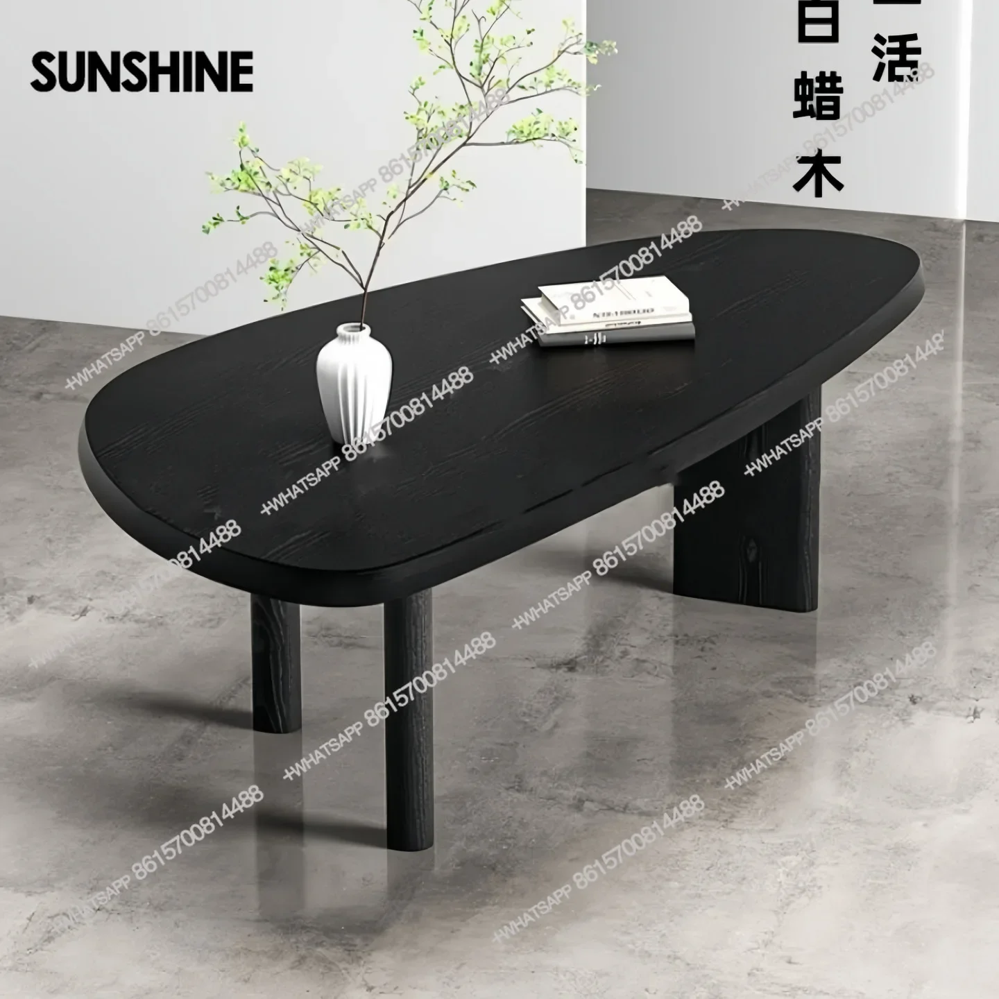 Minimalist paint solid wood dining table simple oval household small round art conference tableQ
Minimalist paint solid wood dining table simple oval household small round art conference tableQ