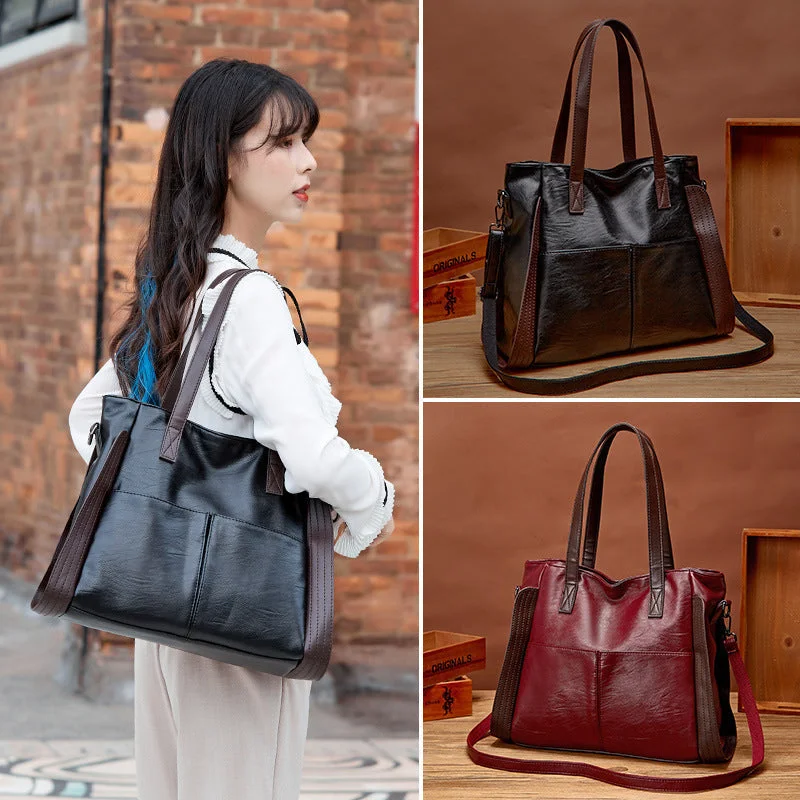Women Soft Leather Handbags Large Capacity Tote Bags Retro Designer Big Shoulder Bag New Female Pu Commute Messenger Bags
Women Soft Leather Handbags Large Capacity Tote Bags Retro Designer Big Shoulder Bag New Female Pu Commute Messenger Bags