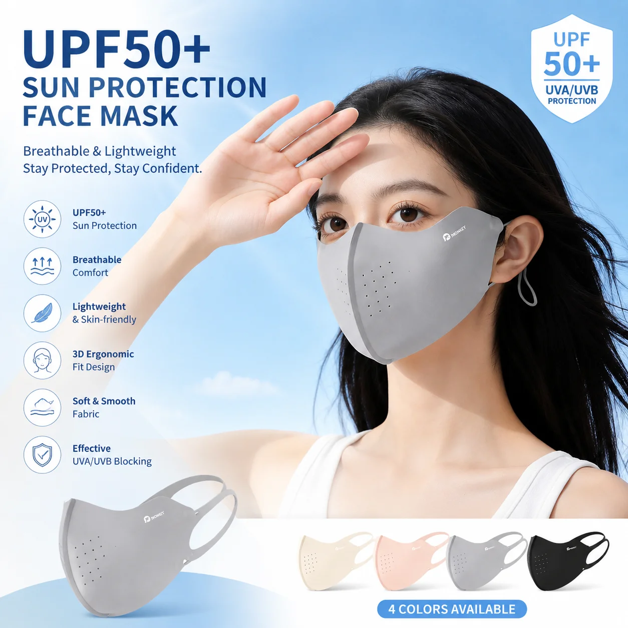 Sunscreen mask for women with high beauty, UV protection, eye corner protection, no trace, ice silk mask,breathable and sunshade
Sunscreen mask for women with high beauty, UV protection, eye corner protection, no trace, ice silk mask,breathable and sunshade