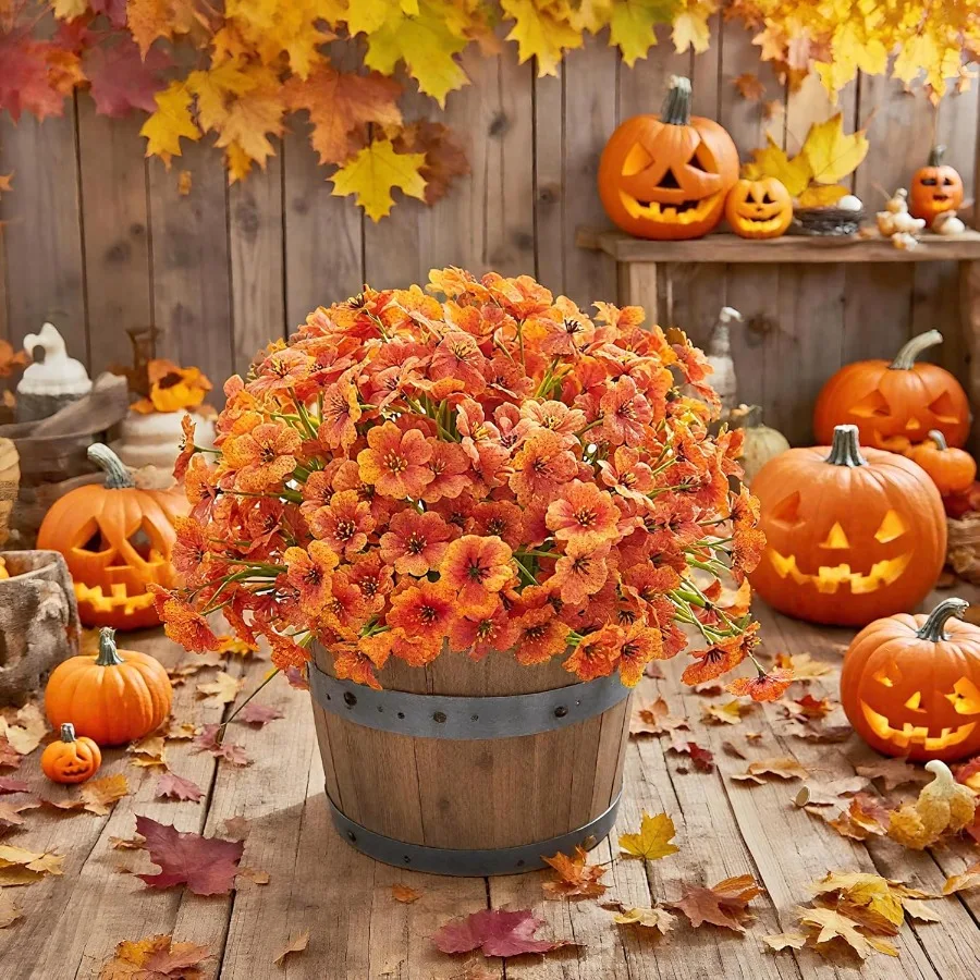 16 пучков искусственных цветов сажней для улицы, защита от ультрафиолета, не выцветает, осенний цветок для демонстрации крыльца, патио, садовый декор, осень Tha
16 пучков искусственных цветов сажней для улицы, защита от ультрафиолета, не выцветает, осенний цветок для демонстрации крыльца, патио, садовый декор, осень Tha