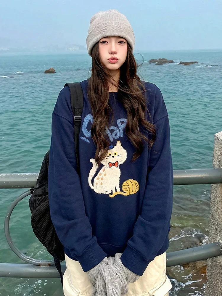 Ретро-корейский свитшот с круглым вырезом для женщин, новинка ранней весны, с принтом, свободный крой, стройнящий эффект, базовый топ для повседневной носки
Ретро-корейский свитшот с круглым вырезом для женщин, новинка ранней весны, с принтом, свободный крой, стройнящий эффект, базовый топ для повседневной носки