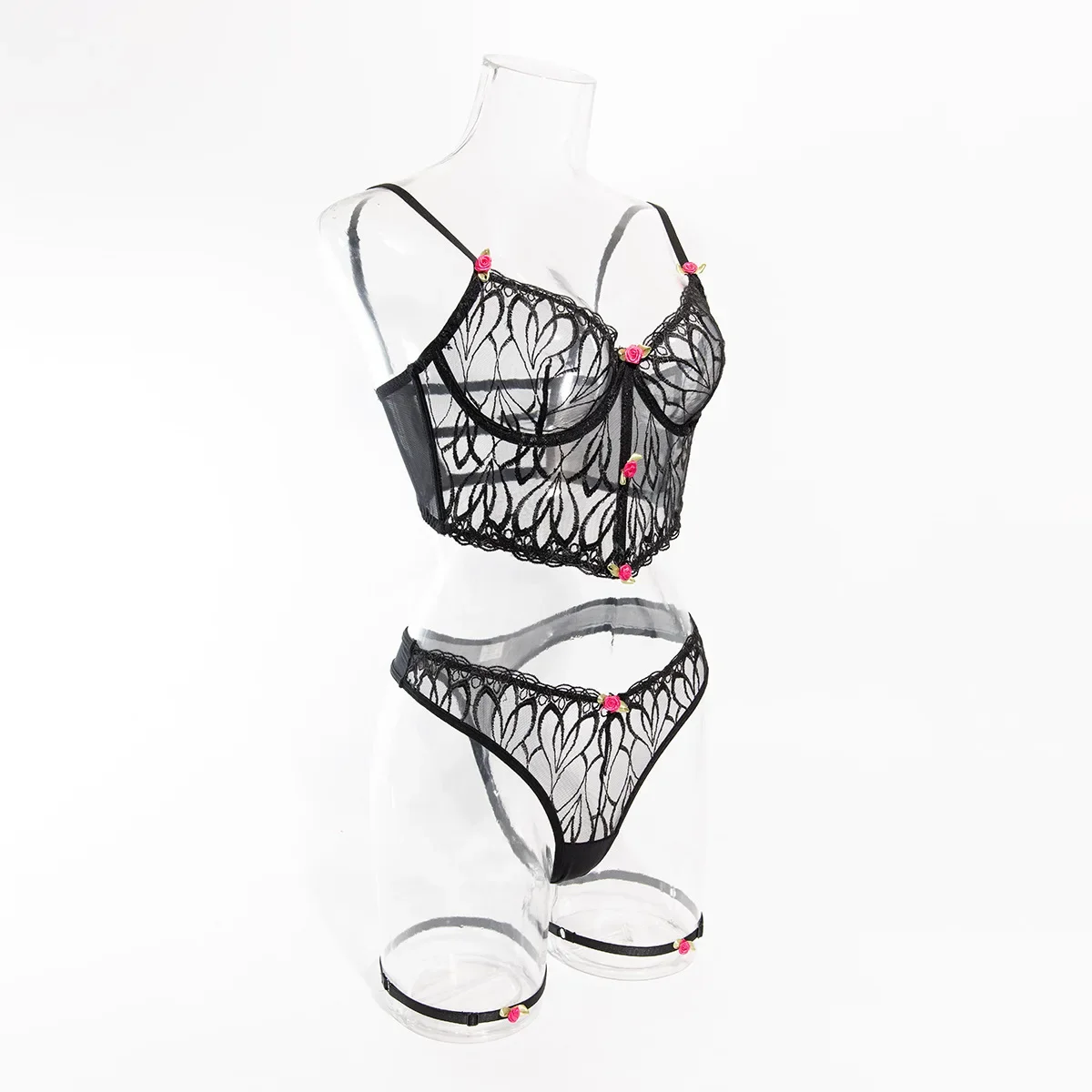 New Fishbone Steel Ring Exotic Apparel Suit Sexy Flower Decor Tank Top Bra Panty Set Women's Perspective Embroidery Hollow Back
New Fishbone Steel Ring Exotic Apparel Suit Sexy Flower Decor Tank Top Bra Panty Set Women's Perspective Embroidery Hollow Back