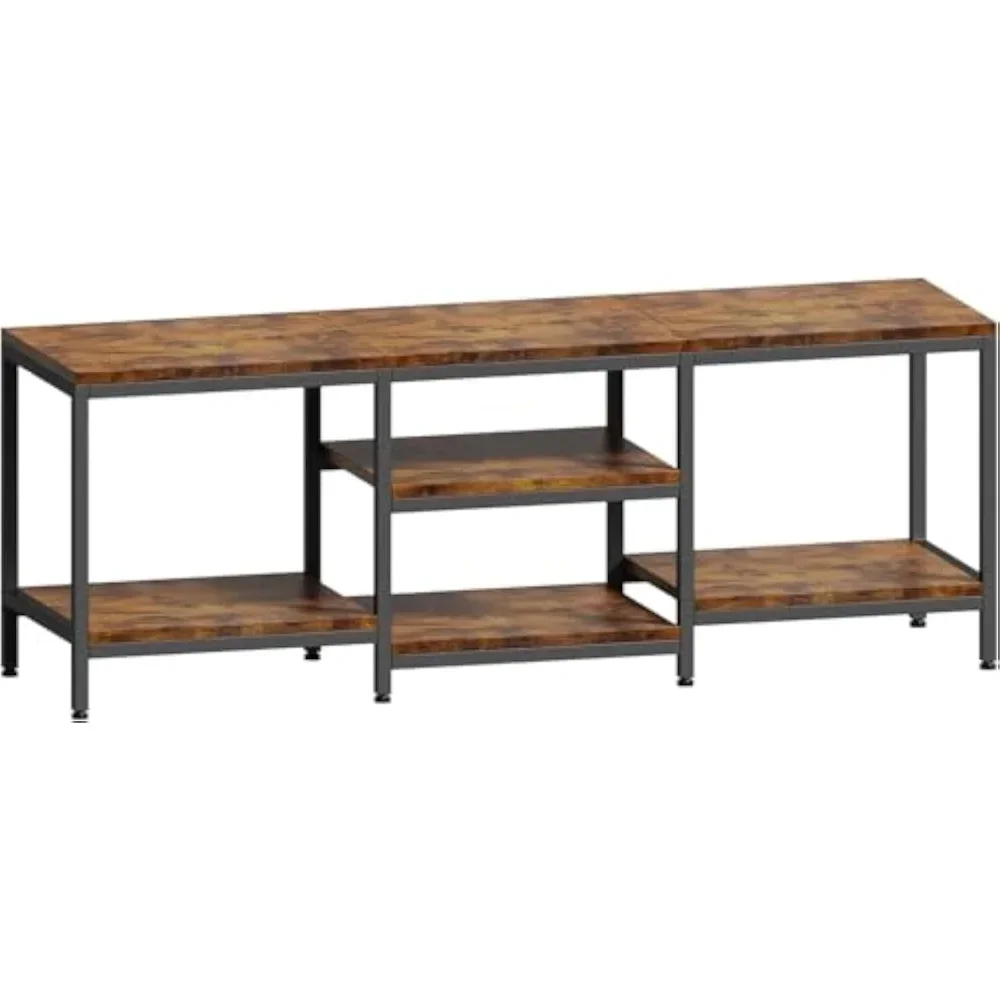 Entertainment Center and Industrial TV Console Table with Open Storage Shelves, 3 Tiers Television Stands with Metal Frame
Entertainment Center and Industrial TV Console Table with Open Storage Shelves, 3 Tiers Television Stands with Metal Frame