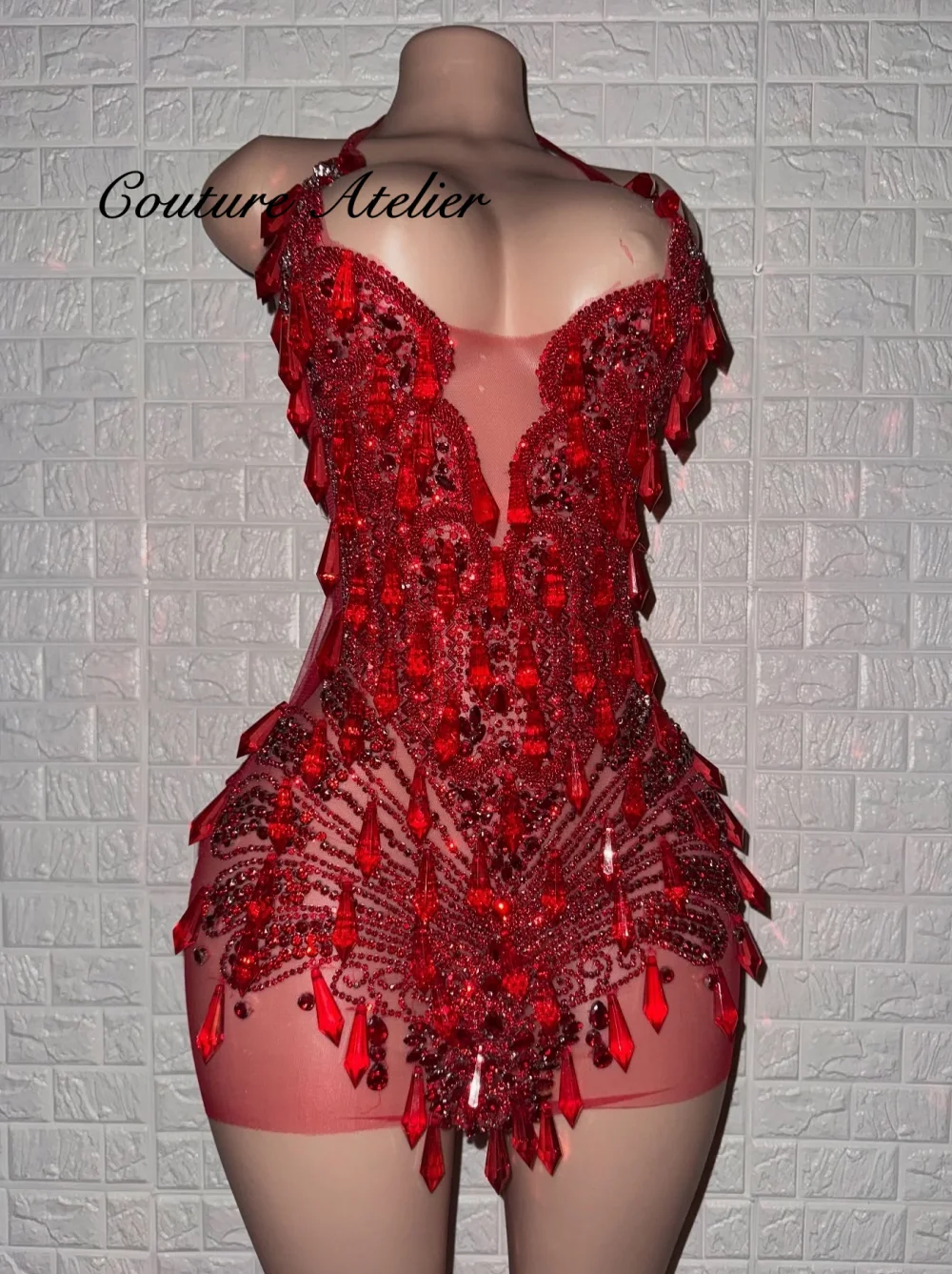 Shinny Red Tassel O N Halter Short Prom Dresses 2026 Luxury For Black Girls Illusion Cocktail Dress Homecoming Dress Customized 
Shinny Red Tassel O N Halter Short Prom Dresses 2026 Luxury For Black Girls Illusion Cocktail Dress Homecoming Dress Customized
