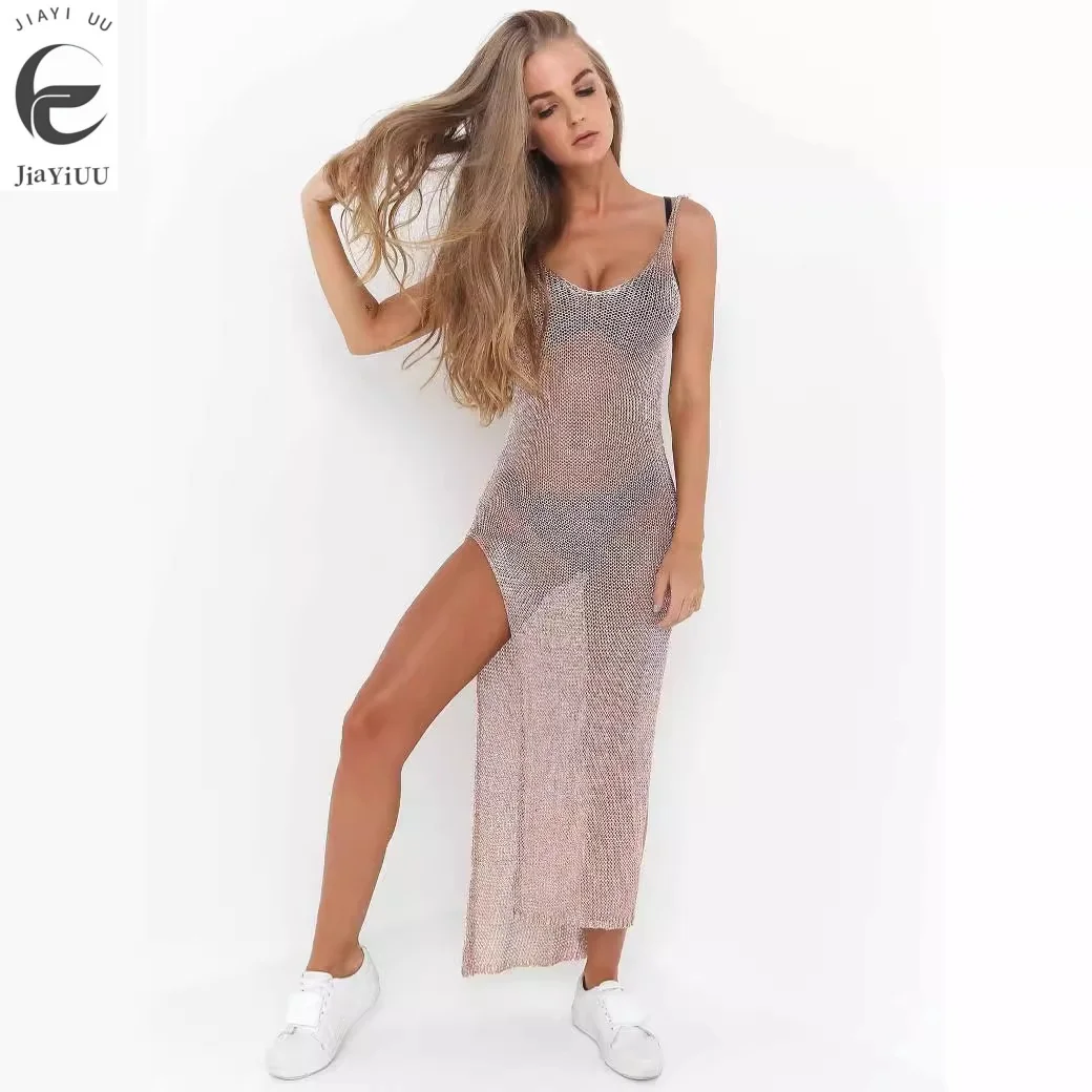 2024 Spring/Summer Mesh Perspective Open Back Round Neck Tank Top Sleeveless Beach Dress Long Dress
2024 Spring/Summer Mesh Perspective Open Back Round Neck Tank Top Sleeveless Beach Dress Long Dress