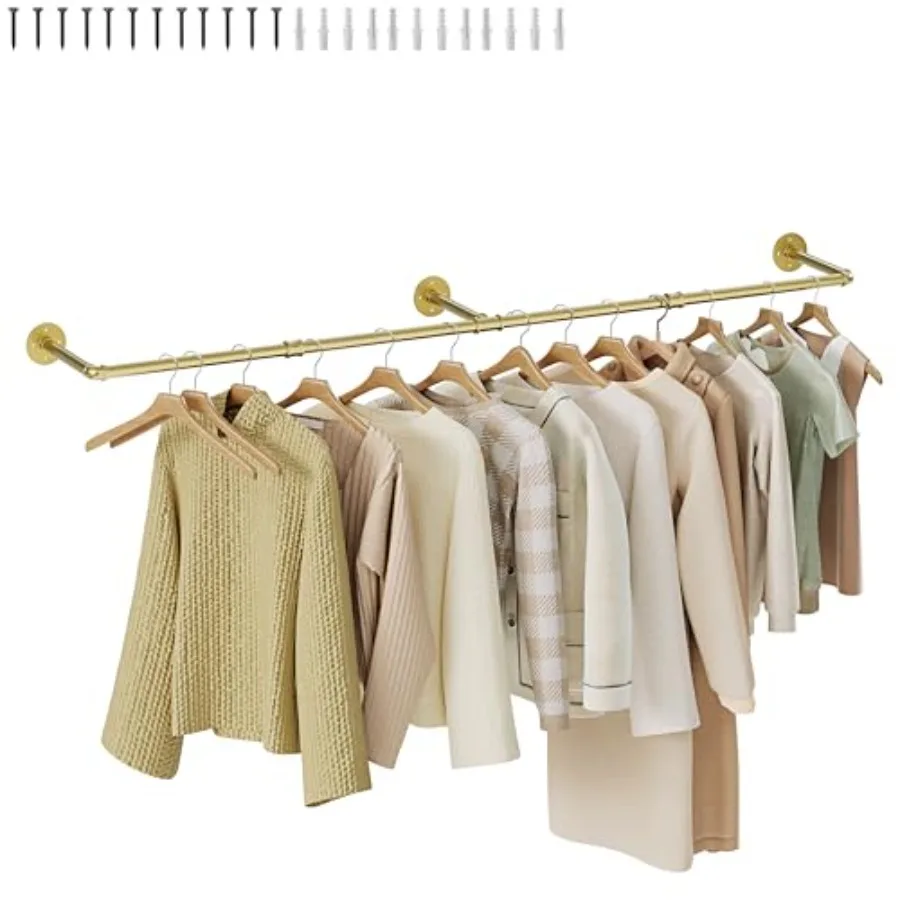 Wall Mounted Clothes Rack, Industrial Pipe Clothing Rack, Wall Clothes Hanger for Bedroom, Cloakroom, Closet, Hallway, Boutique
Wall Mounted Clothes Rack, Industrial Pipe Clothing Rack, Wall Clothes Hanger for Bedroom, Cloakroom, Closet, Hallway, Boutique