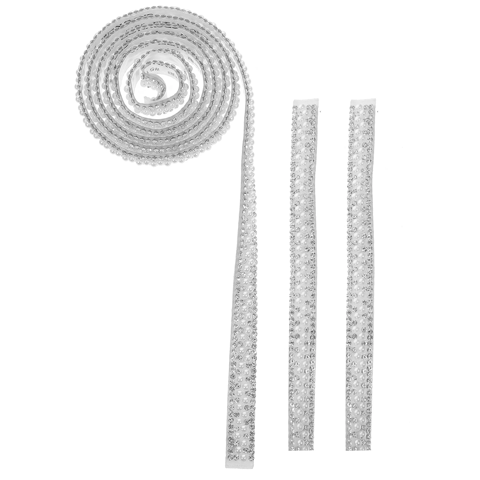 2 Rolls Pearl and Rhinestone Accessories Beaded Lace Trim Drill Stickers Ribbon Strip Silver
2 Rolls Pearl and Rhinestone Accessories Beaded Lace Trim Drill Stickers Ribbon Strip Silver