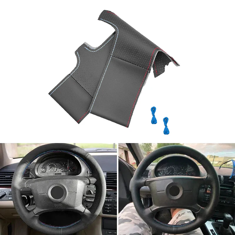 Hand-stitched Car-styling Steering Wheel Perforated Leather Cover Black-red blue line For BMW 3 5 Ser E36 E46 E39 X3 E83 X5 E53
Hand-stitched Car-styling Steering Wheel Perforated Leather Cover Black-red blue line For BMW 3 5 Ser E36 E46 E39 X3 E83 X5 E53