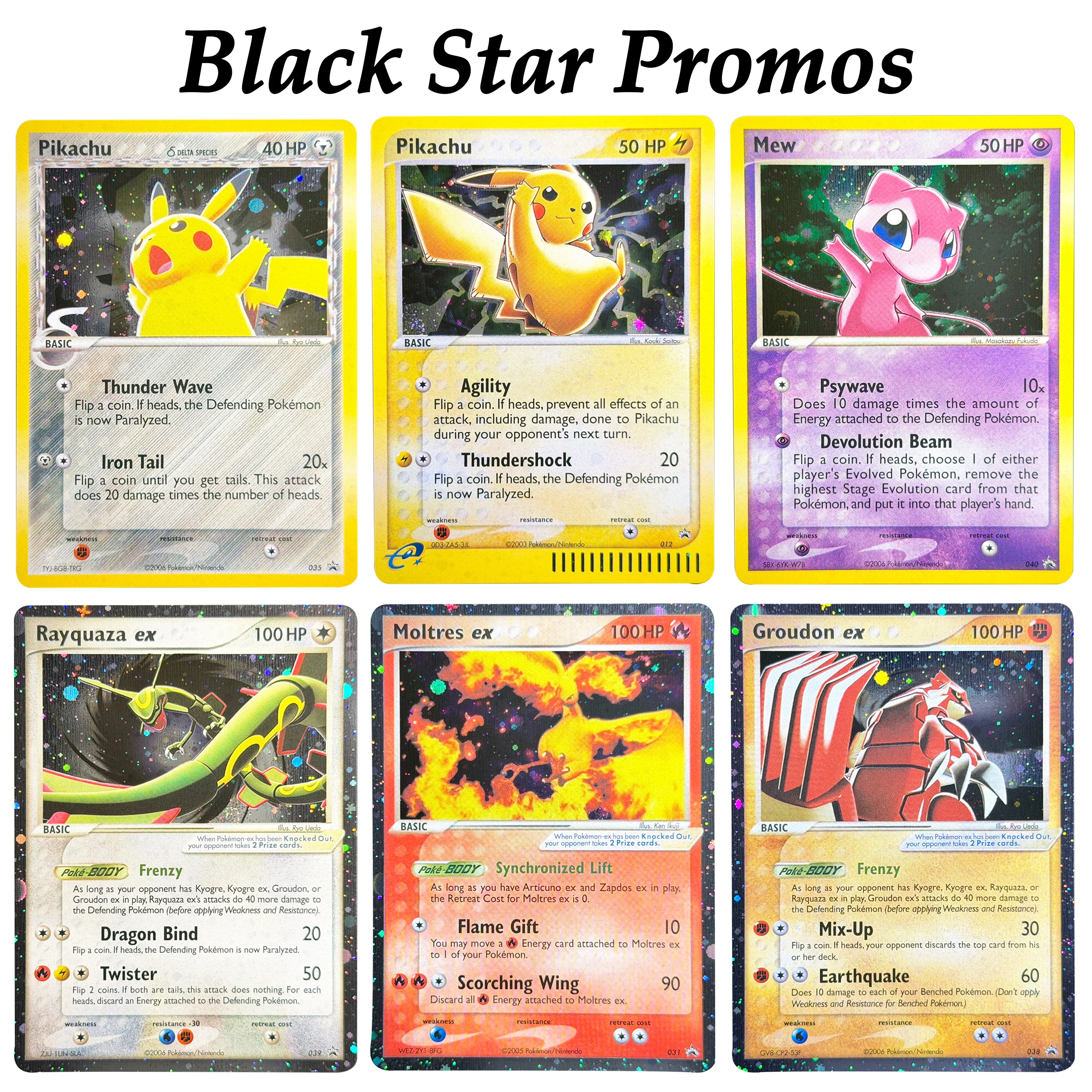 PTCG Black Star Promos Cosmos Holo Ultra Rare Pikachu Rayquaza Zapdos Moltres Articuno Groudon Proxy PKM Card Collection
PTCG Black Star Promos Cosmos Holo Ultra Rare Pikachu Rayquaza Zapdos Moltres Articuno Groudon Proxy PKM Card Collection