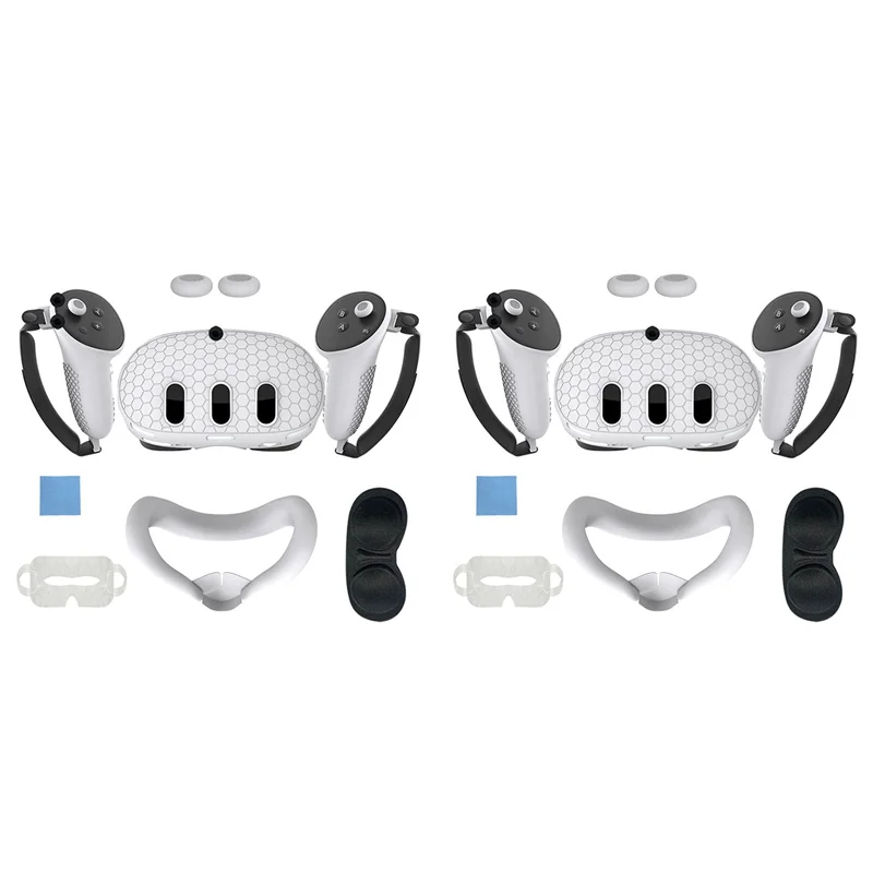 A37T-4X For Meta Quest 3 Protective Cover Handle Controller Grips,Front Shell Headset Cover And Face Cover,White
A37T-4X For Meta Quest 3 Protective Cover Handle Controller Grips,Front Shell Headset Cover And Face Cover,White