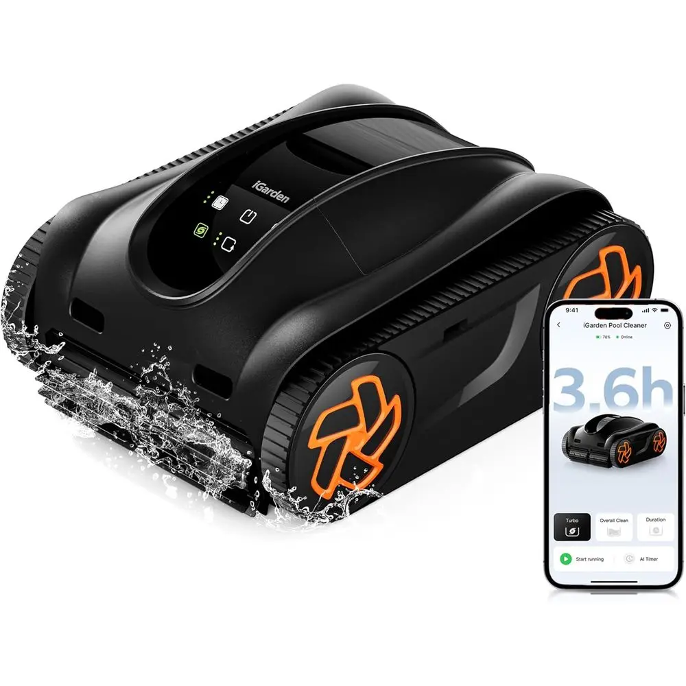 All-In-One Robotic Pool Cleaner with Touch and APP Control for Both Inground and Above Ground Pools, Smart Navigation, Cleans Fl
All-In-One Robotic Pool Cleaner with Touch and APP Control for Both Inground and Above Ground Pools, Smart Navigation, Cleans Fl
