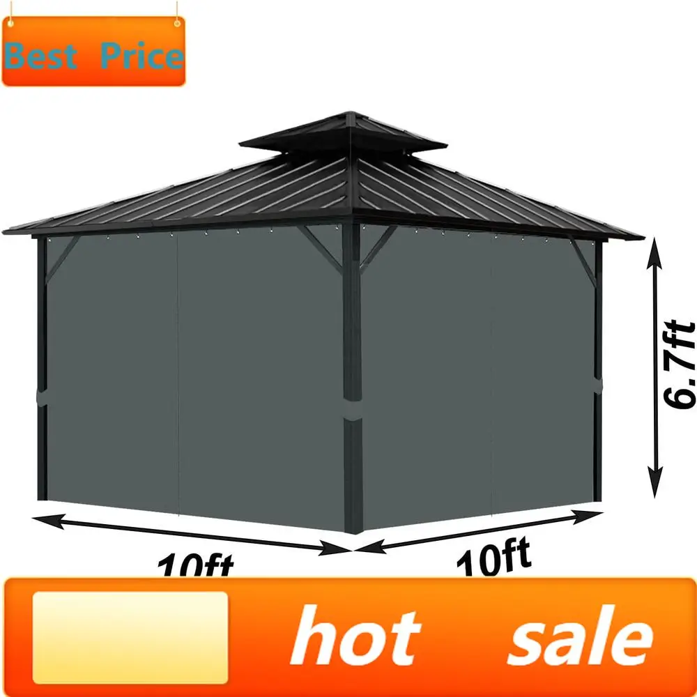 PromotionPromotion10'x10' Outdoor Waterproof Gazebo Curtain Set, 4-Panel Privacy, Grey
PromotionPromotion10'x10' Outdoor Waterproof Gazebo Curtain Set, 4-Panel Privacy, Grey