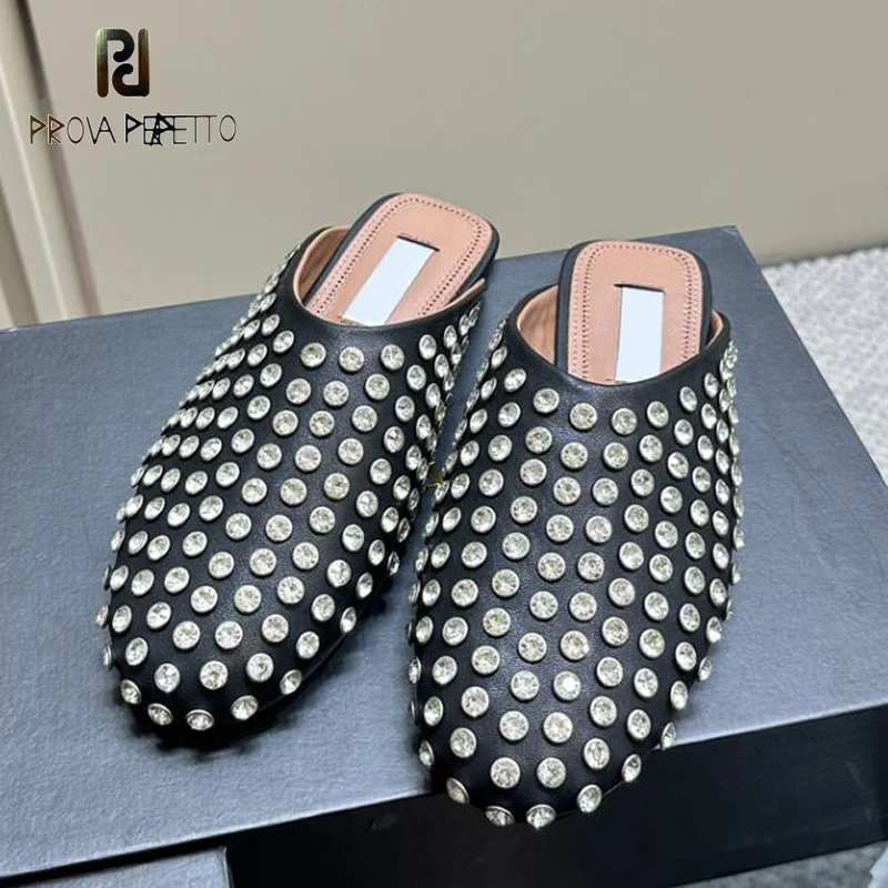 Full Diamond Bling Ladies Real Leather Slides Closed Toe Half Slipper Female Spring Summer Lazy Mules Top Grade Luxury Shoe
Full Diamond Bling Ladies Real Leather Slides Closed Toe Half Slipper Female Spring Summer Lazy Mules Top Grade Luxury Shoe