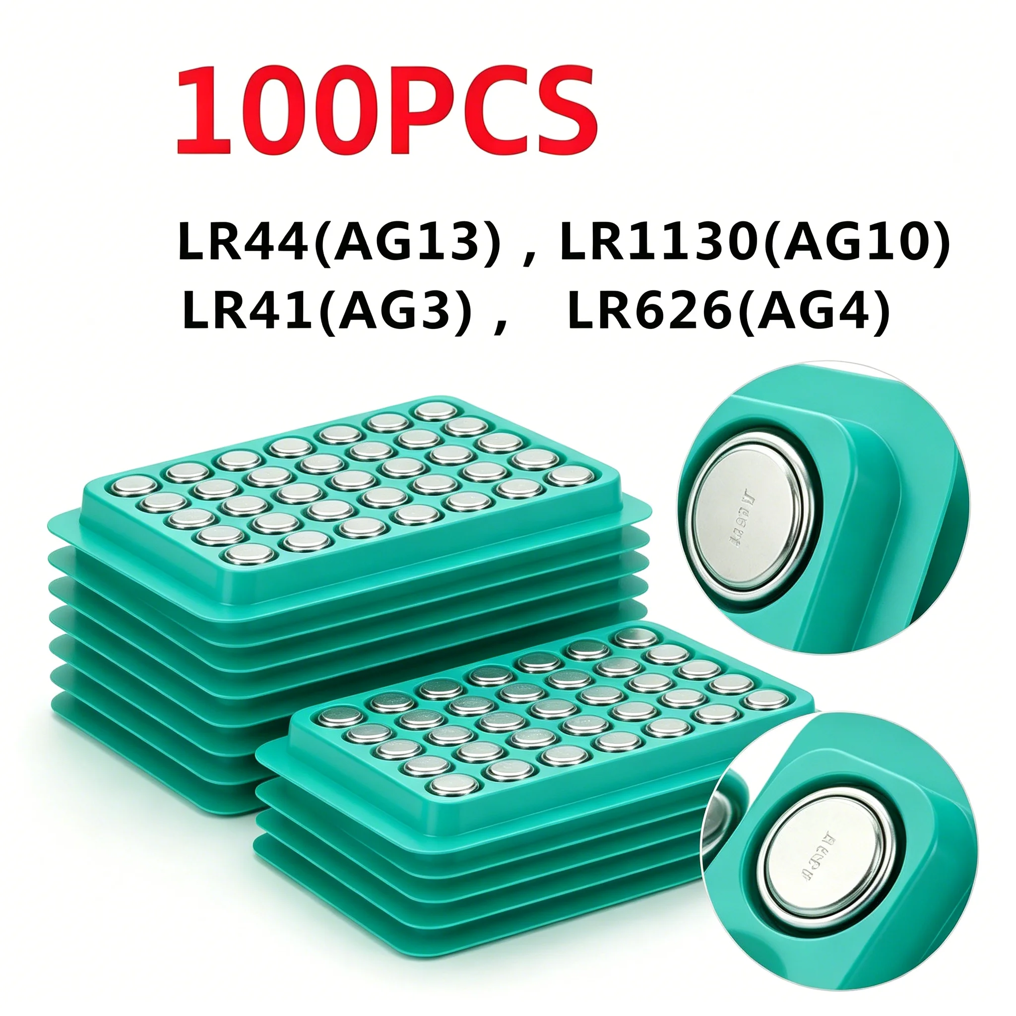 100Pcs 1.55V Alkaline Coin Cell Batteries AG3 AG4 AG10 AG13 LR41 LR626 LR44 LR1130 377 Button Watch Battery For Toys Remote
100Pcs 1.55V Alkaline Coin Cell Batteries AG3 AG4 AG10 AG13 LR41 LR626 LR44 LR1130 377 Button Watch Battery For Toys Remote