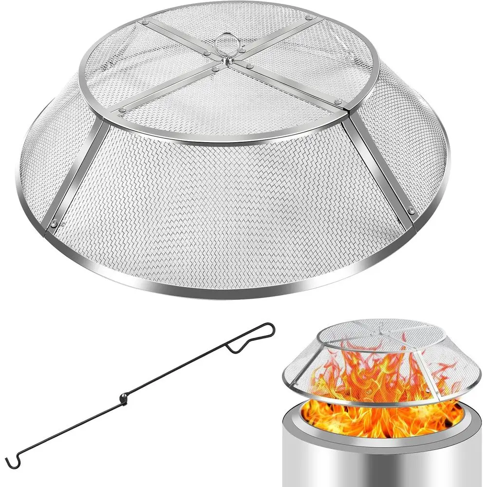 19.5 Detachable Mesh Fire Pit Spark Screen - 304 Stainless Steel Grill Protection with Tools
19.5 Detachable Mesh Fire Pit Spark Screen - 304 Stainless Steel Grill Protection with Tools