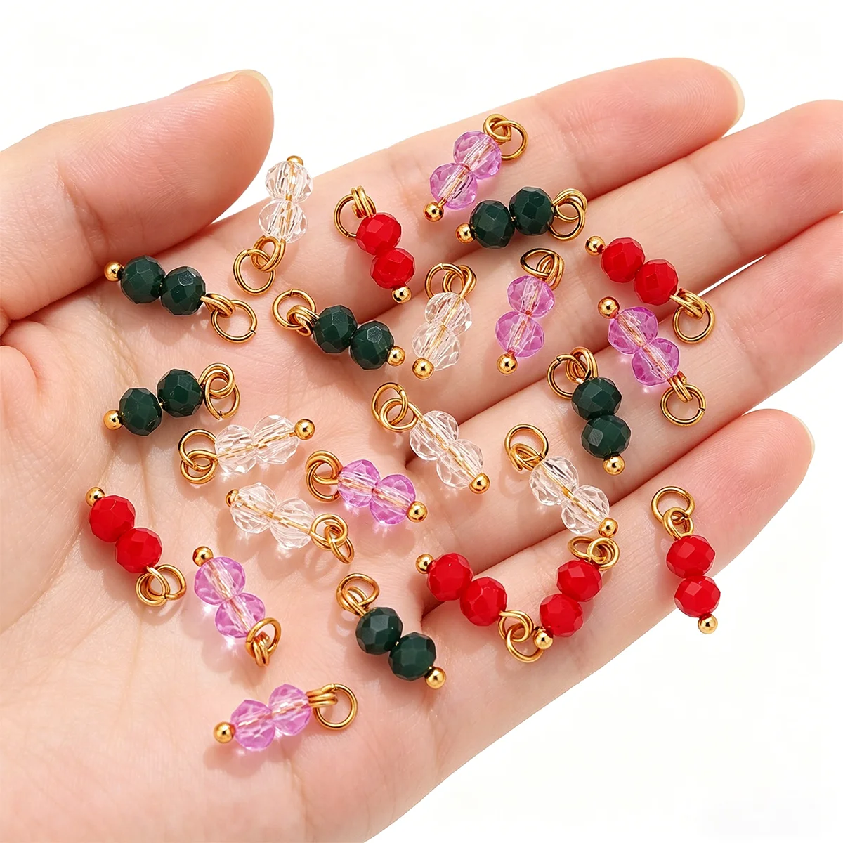 10PCS Colored Crystal Double Beads Charm Stainless Steel Earring Charms for Women DIY Handmade Necklaces Bracelet Jewelry Making
10PCS Colored Crystal Double Beads Charm Stainless Steel Earring Charms for Women DIY Handmade Necklaces Bracelet Jewelry Making